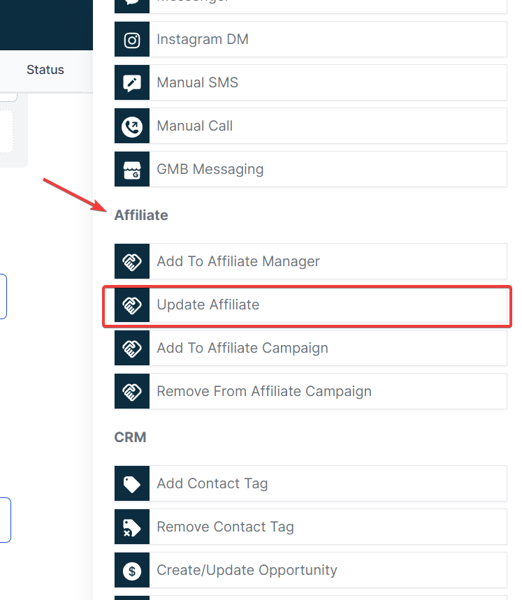 Workflow Action: Update Affiliate – Captivation Hub
