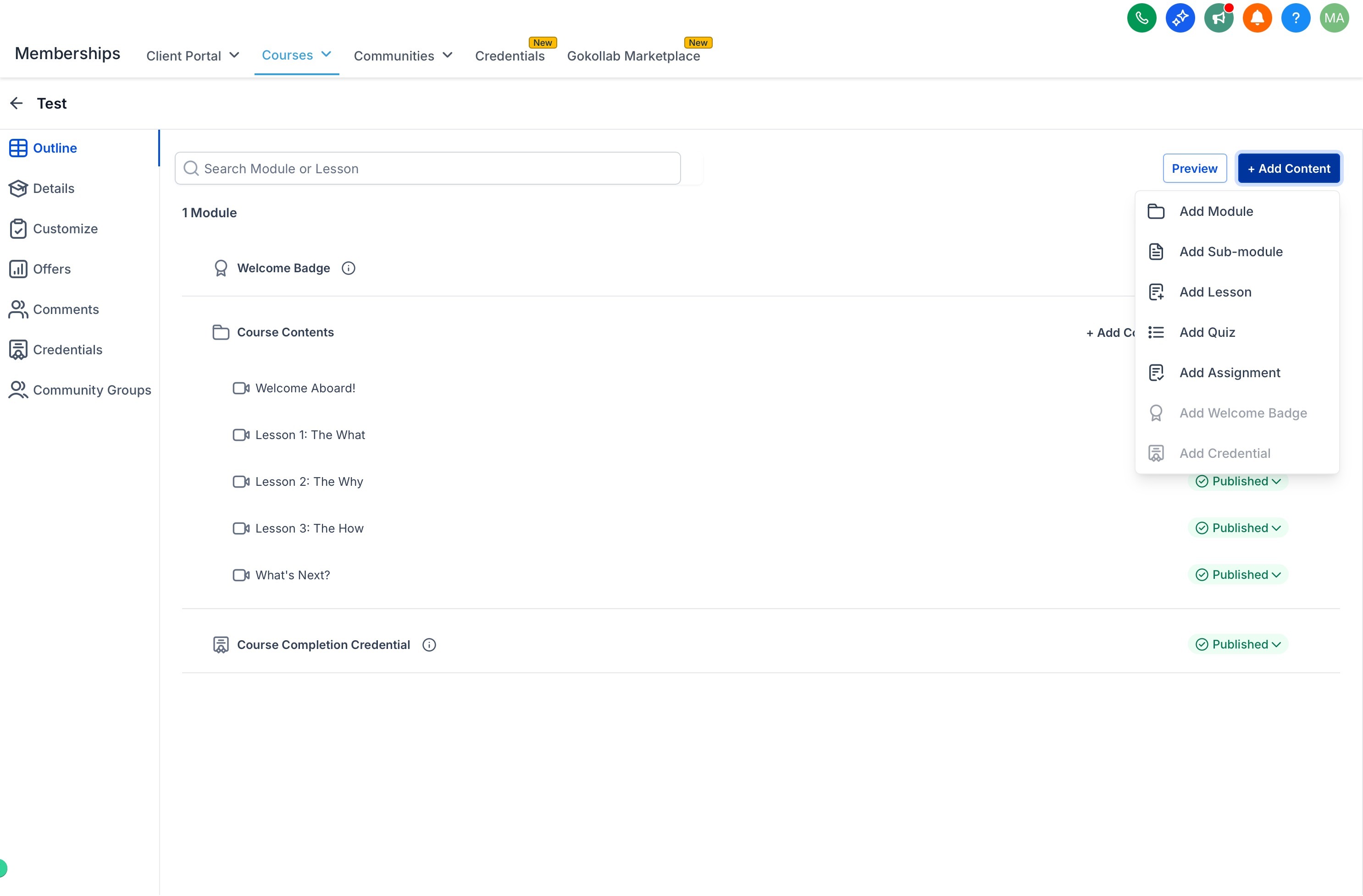 step4 course builder