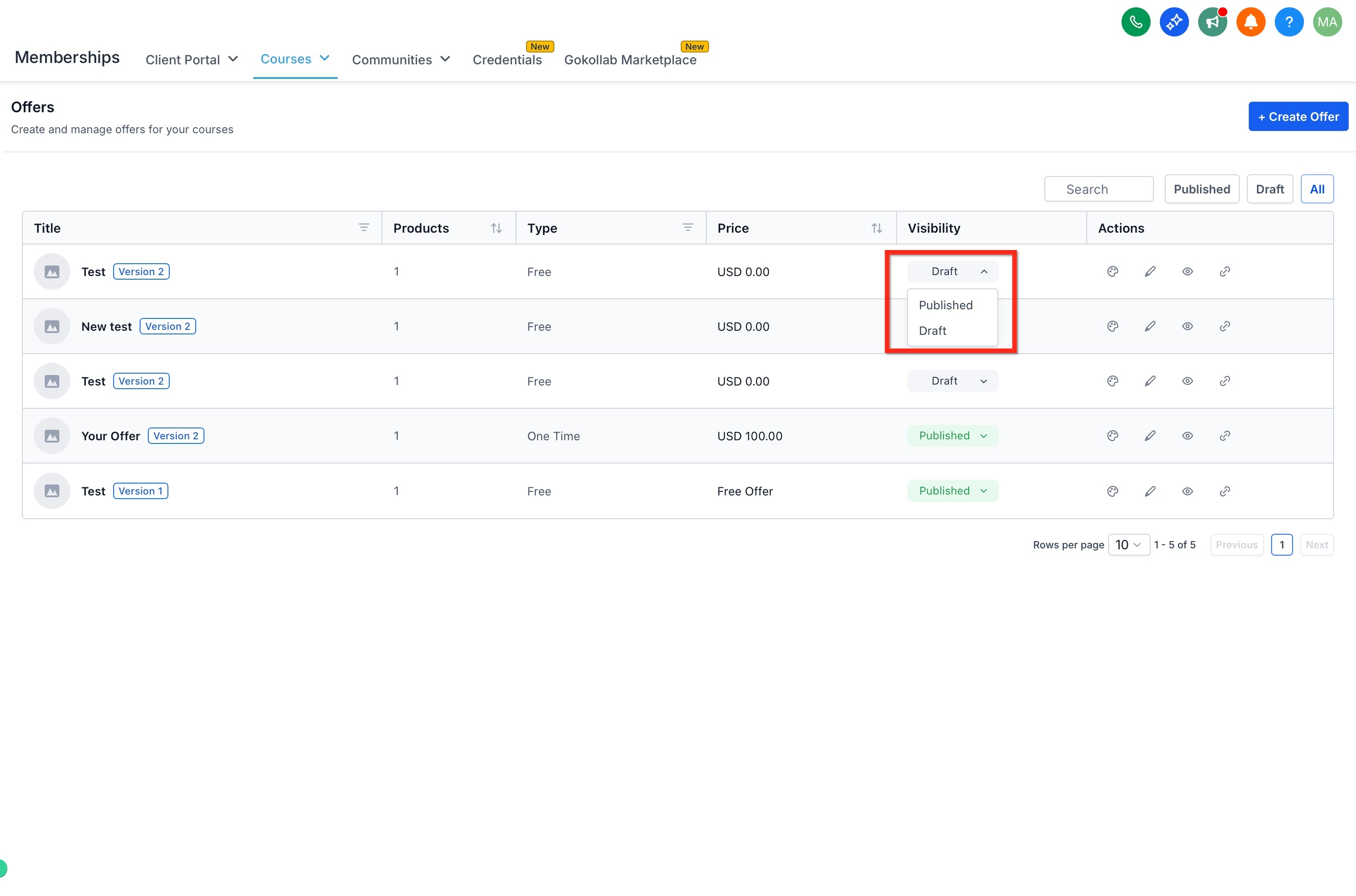 step8 offers toggle