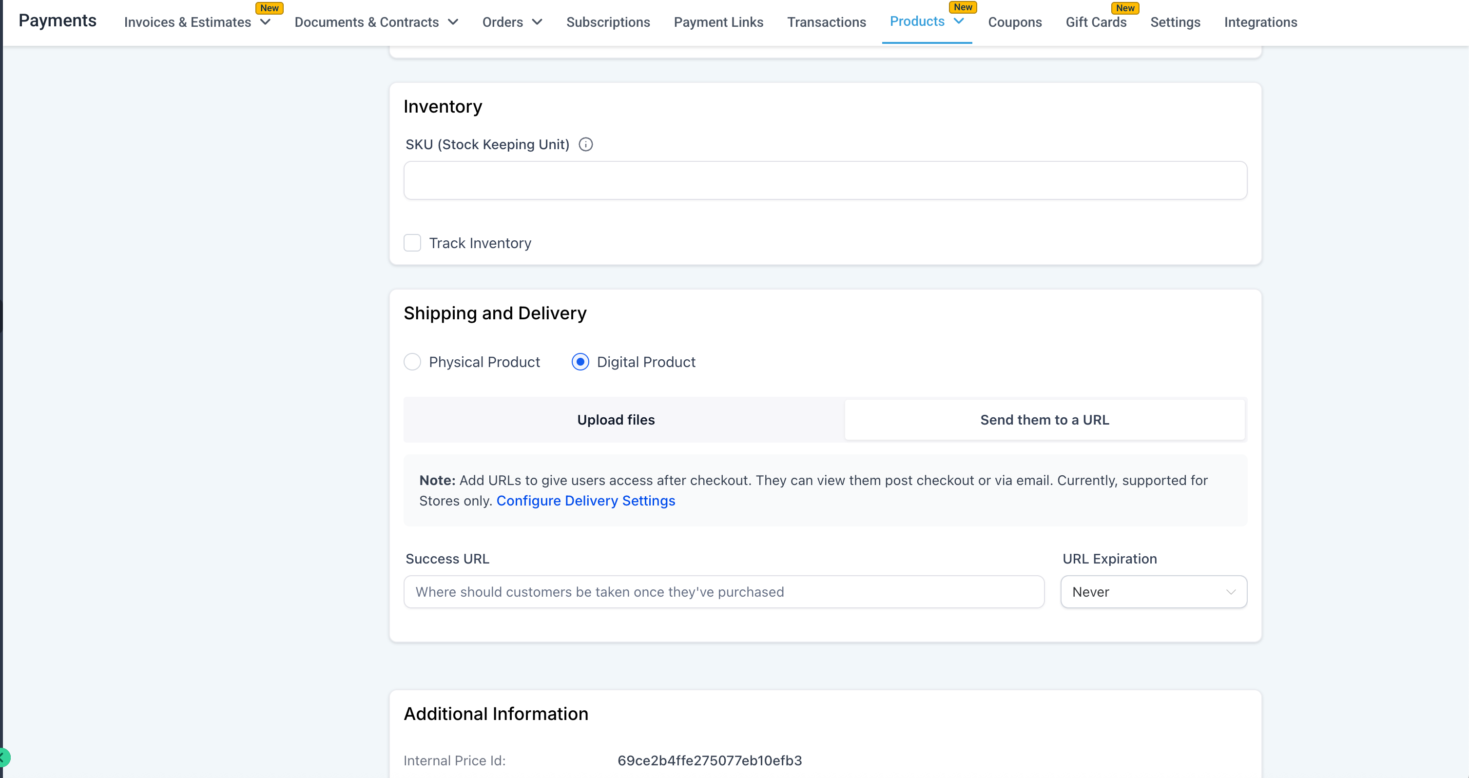 Product URL Access
