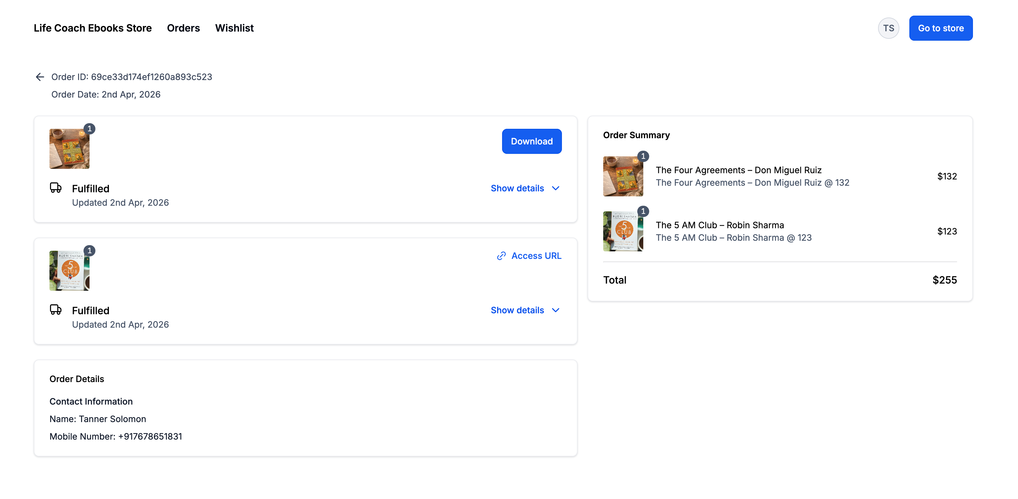 Orders Dashboard