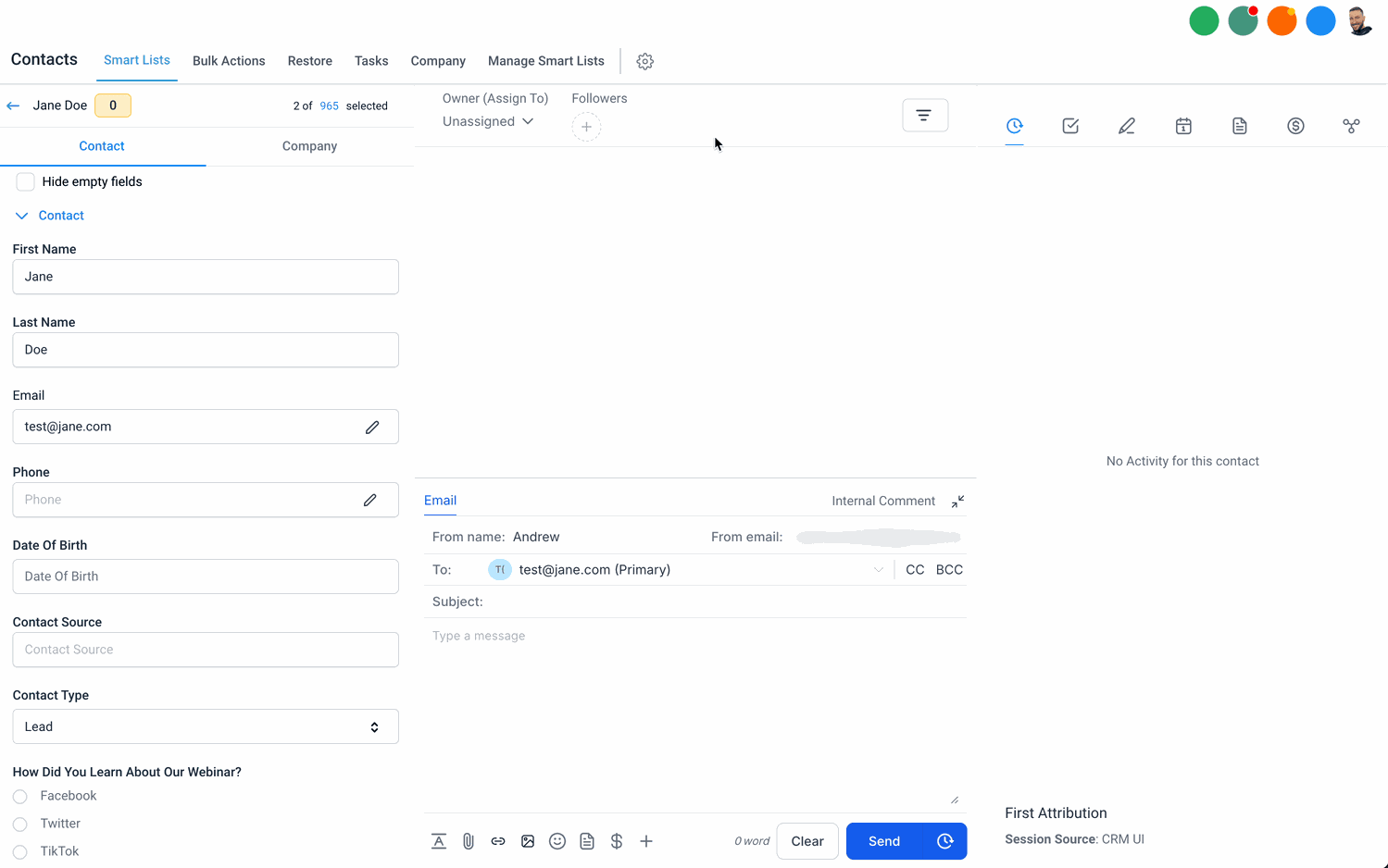 Subscription Created on Contact Timeline