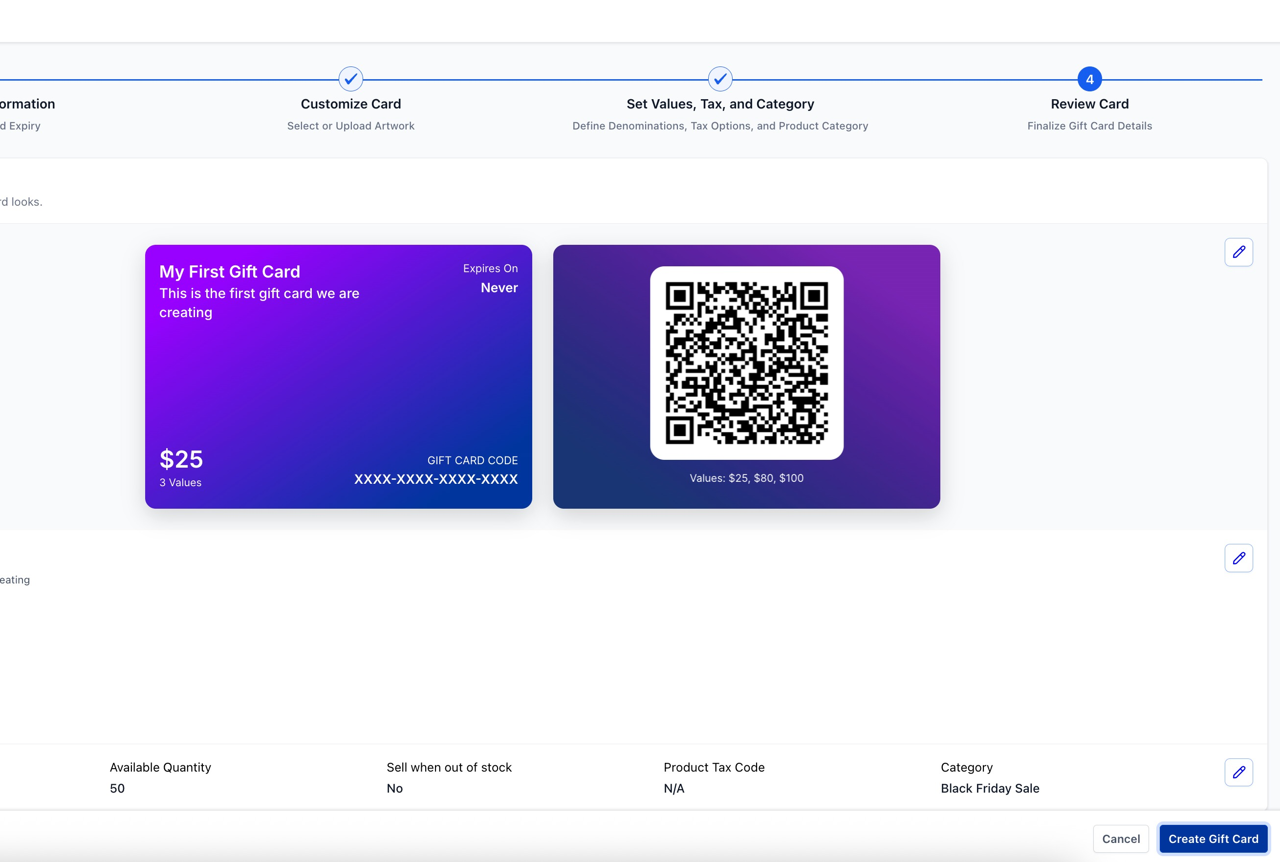 Gift Card Preview