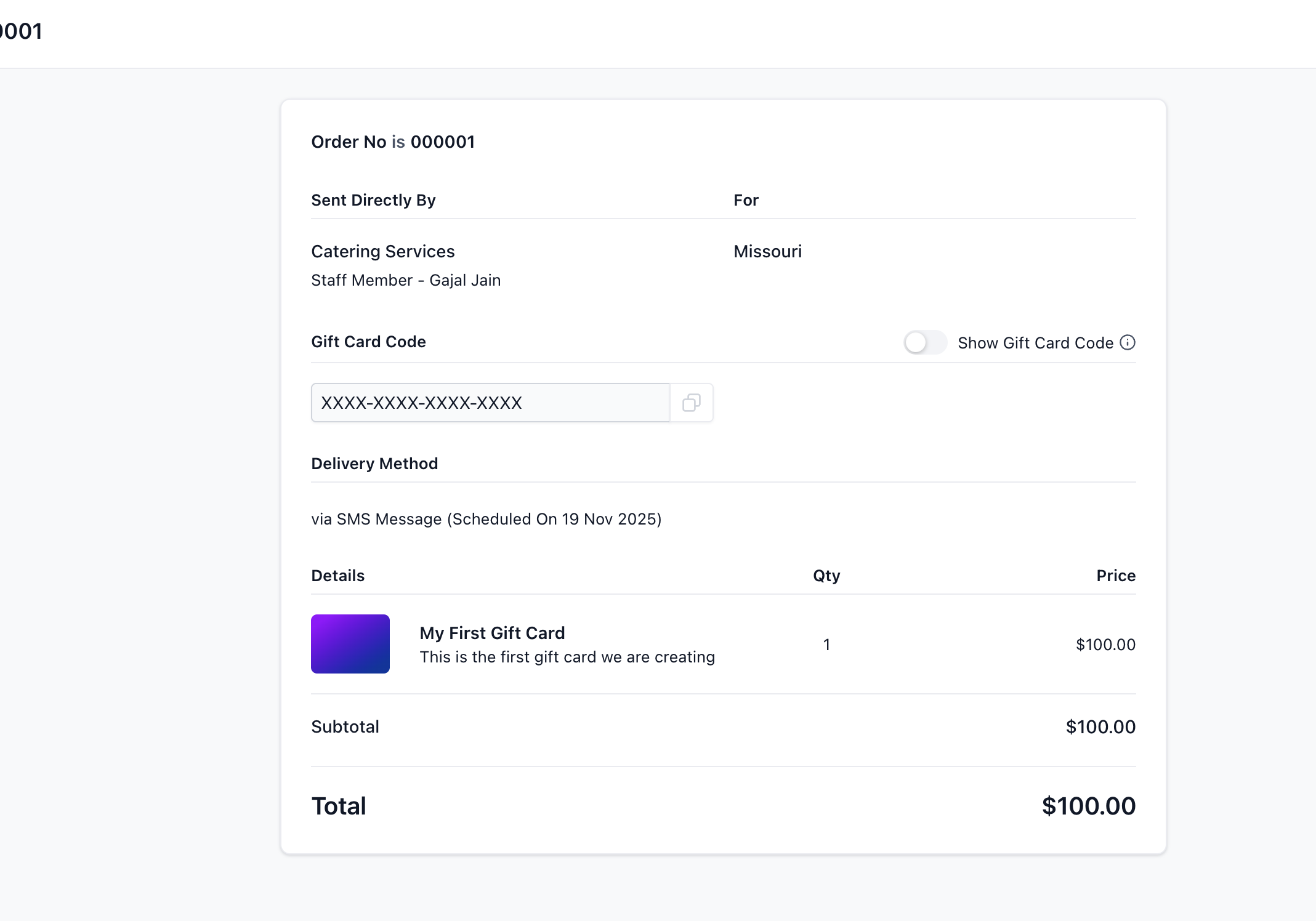Order Details - Balance and Status