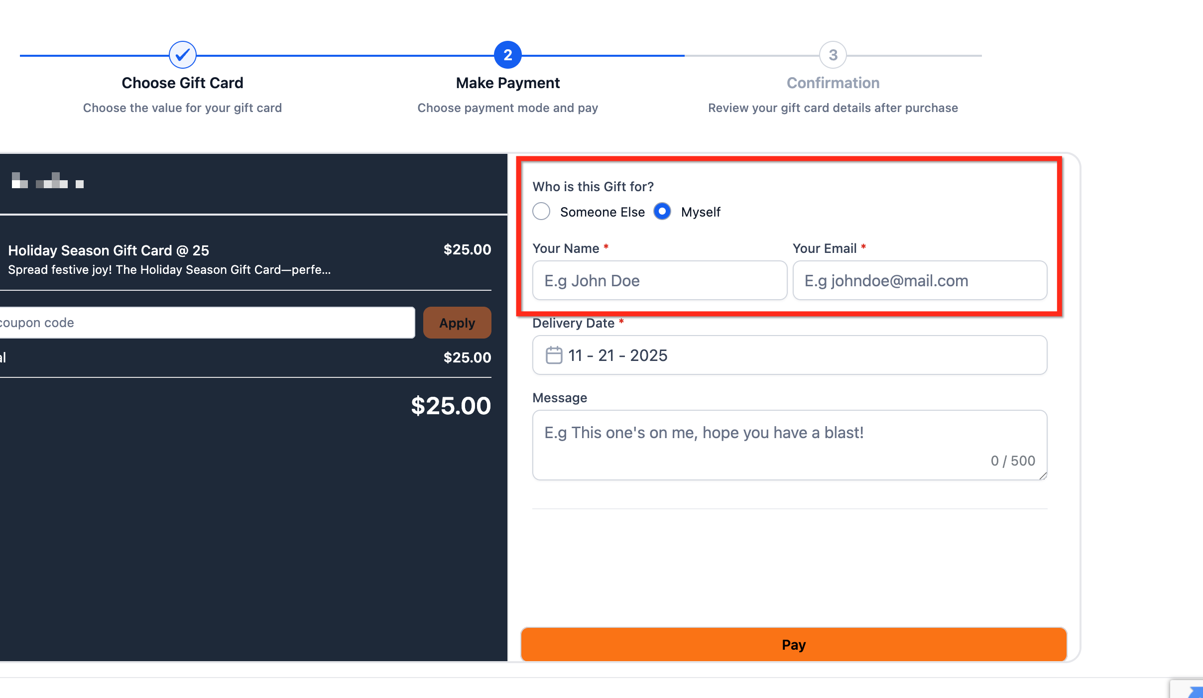 Choose Delivery Date