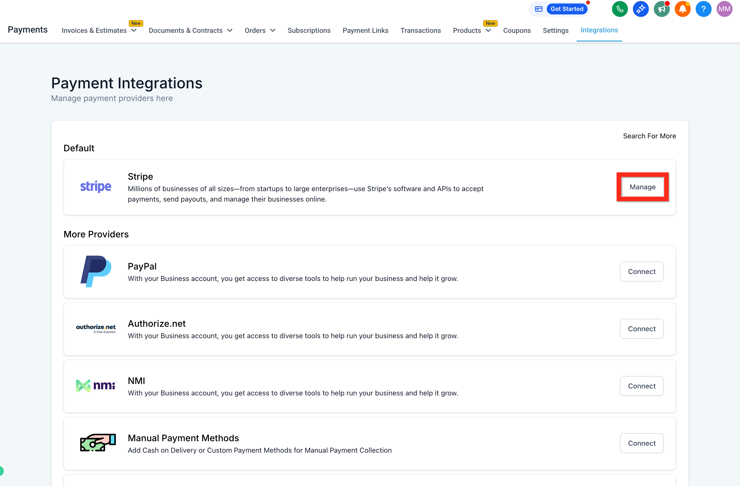 Authorize Stripe Connection