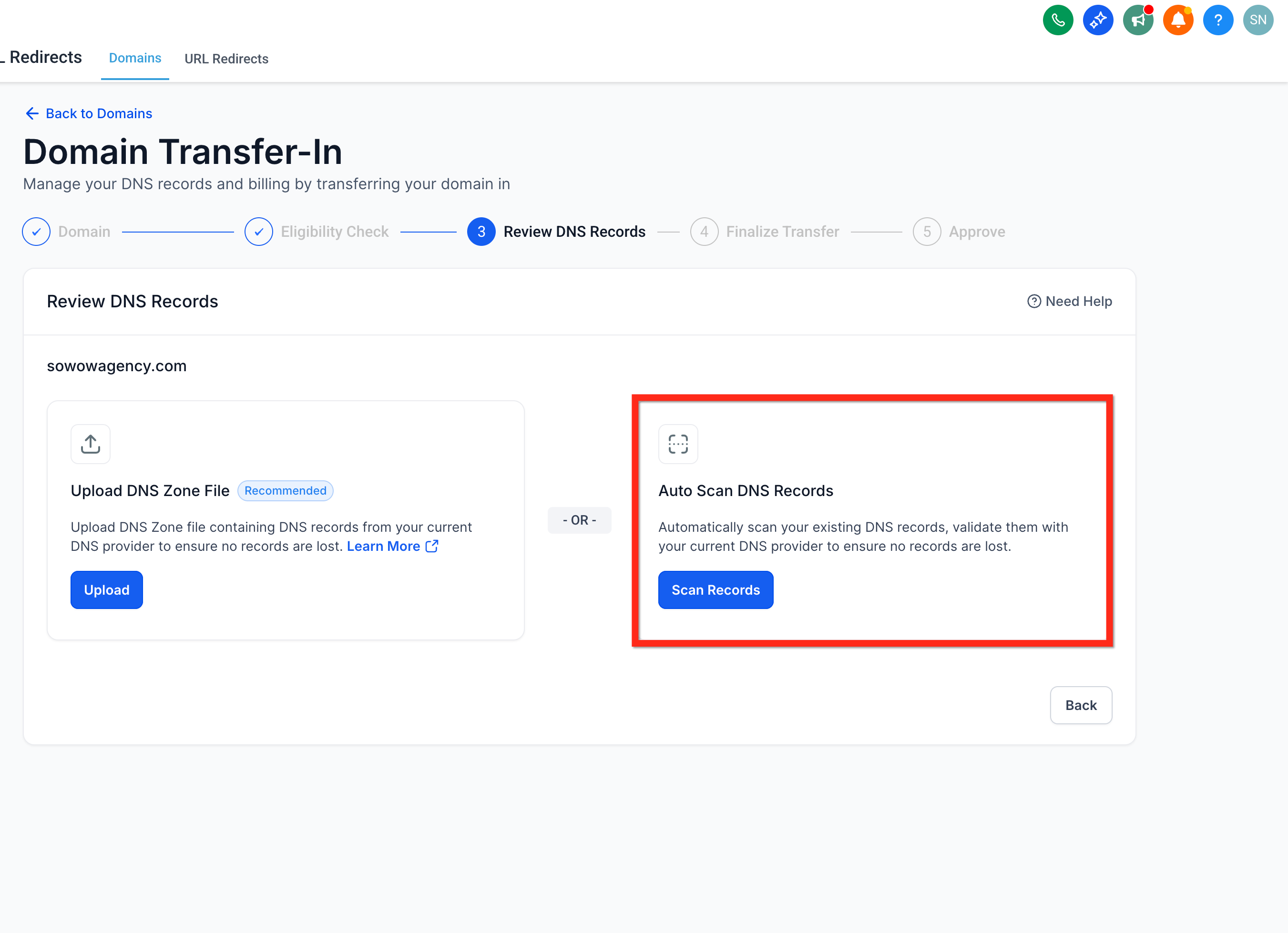 Auto Scan DNS Records
