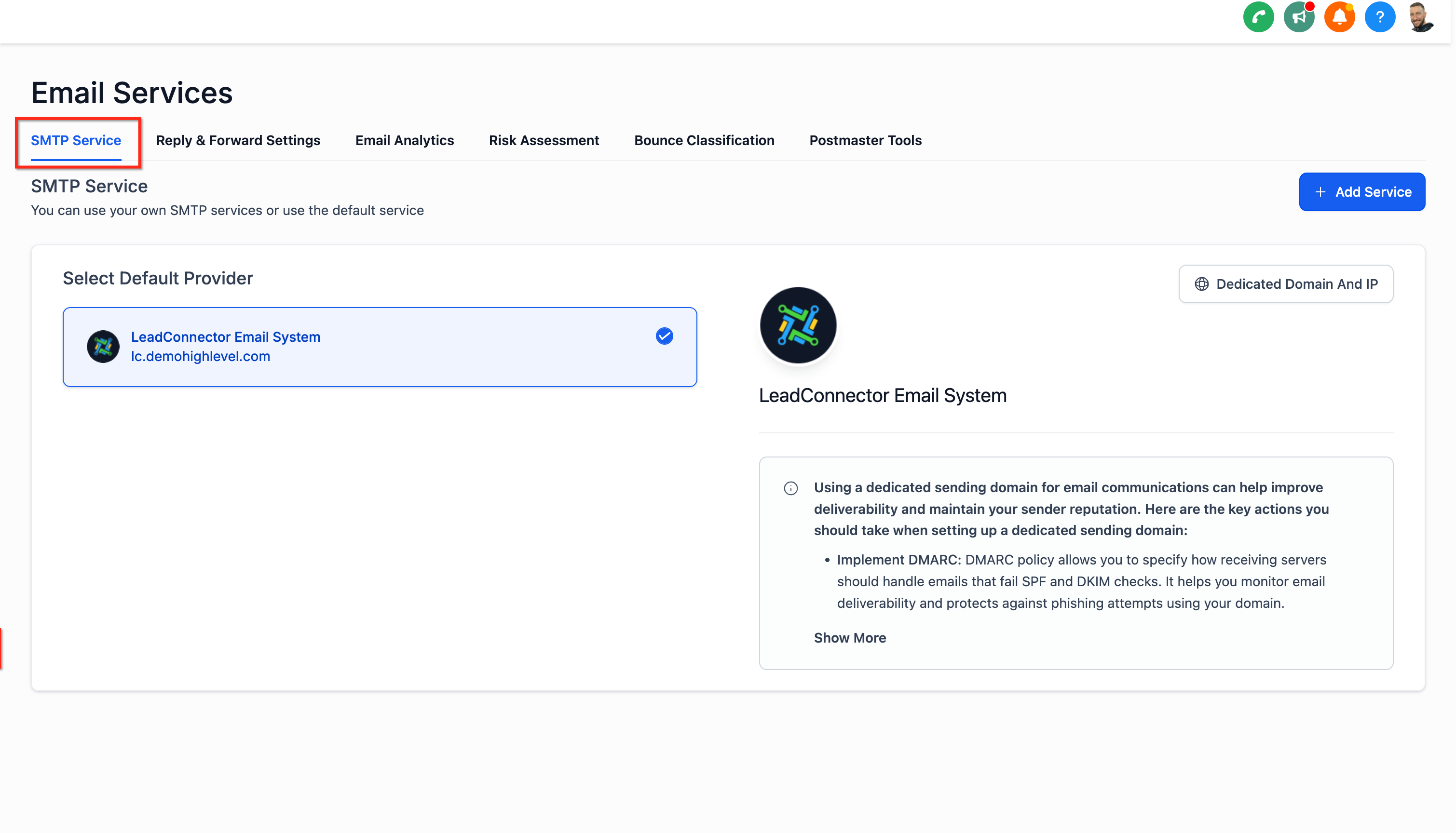 Calendar email domain configuration - navigation