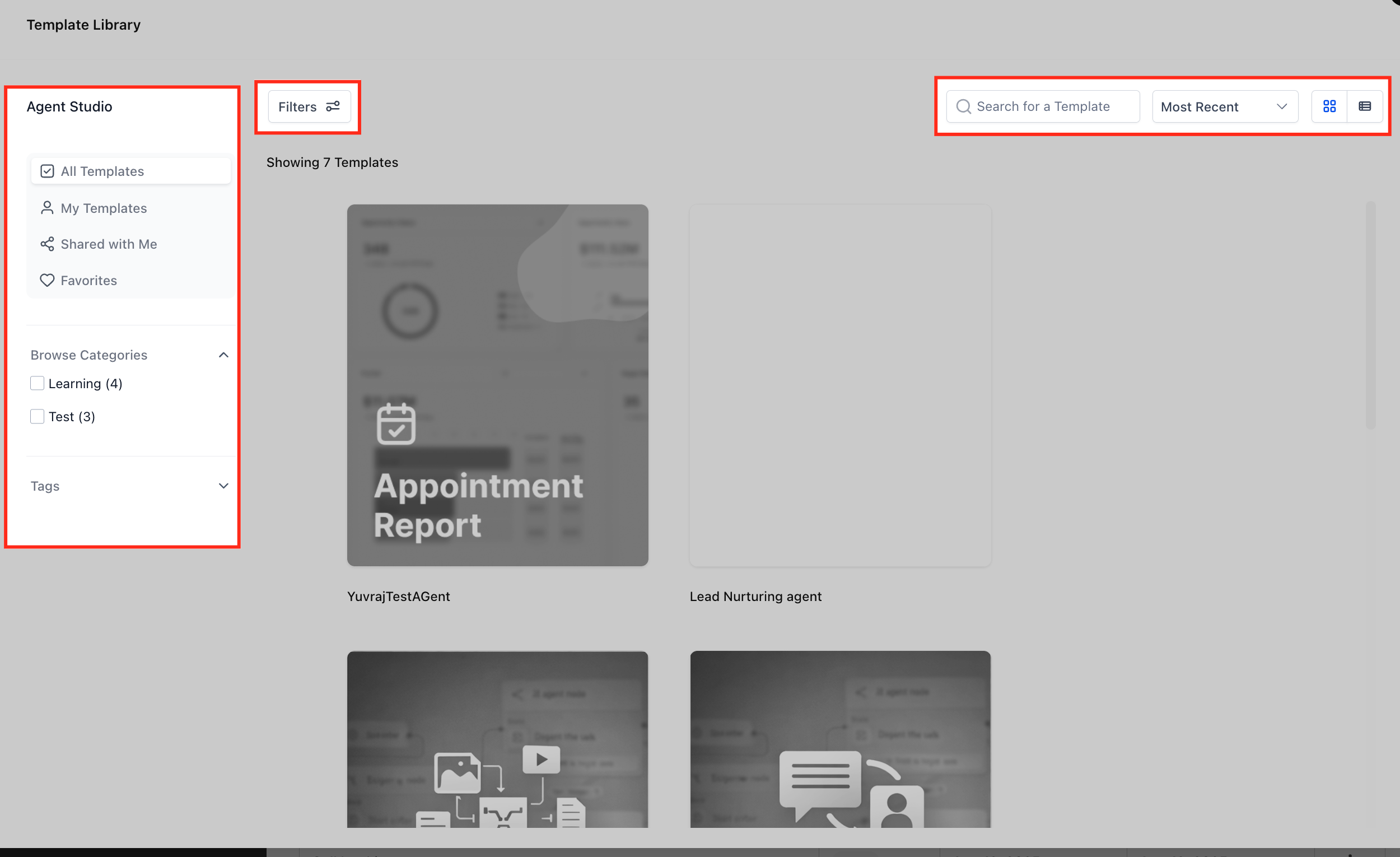 Agent Studio Template Library