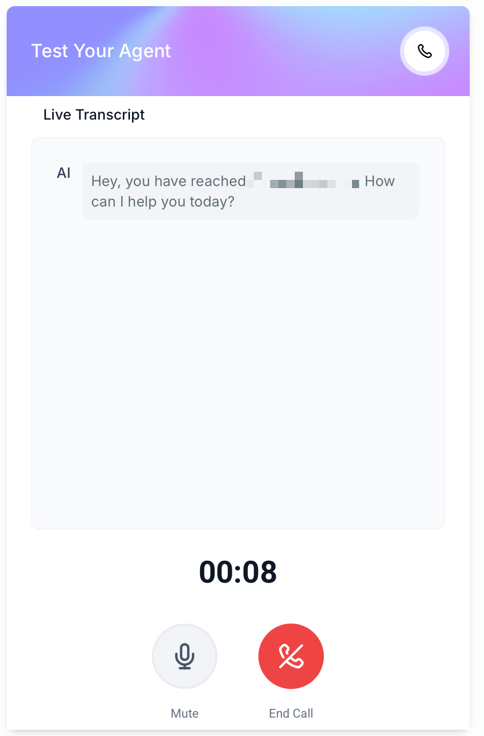 Selecting Web Call testing method