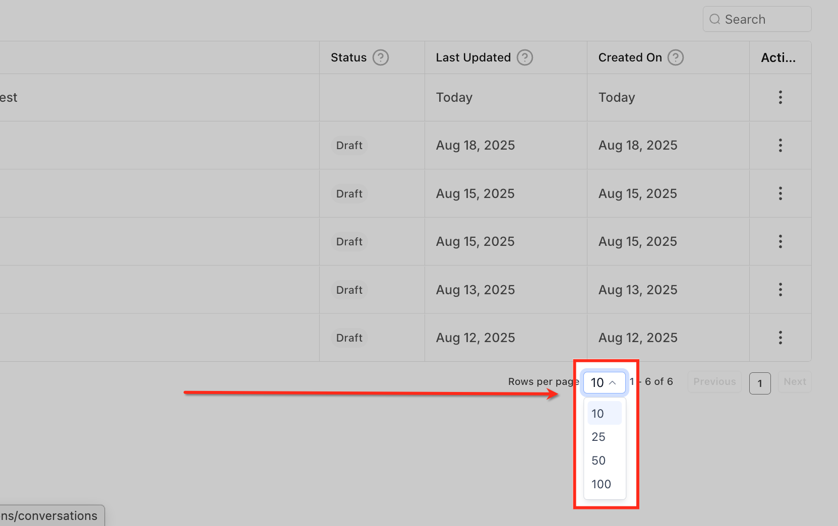 Folder management options in Agent Studio
