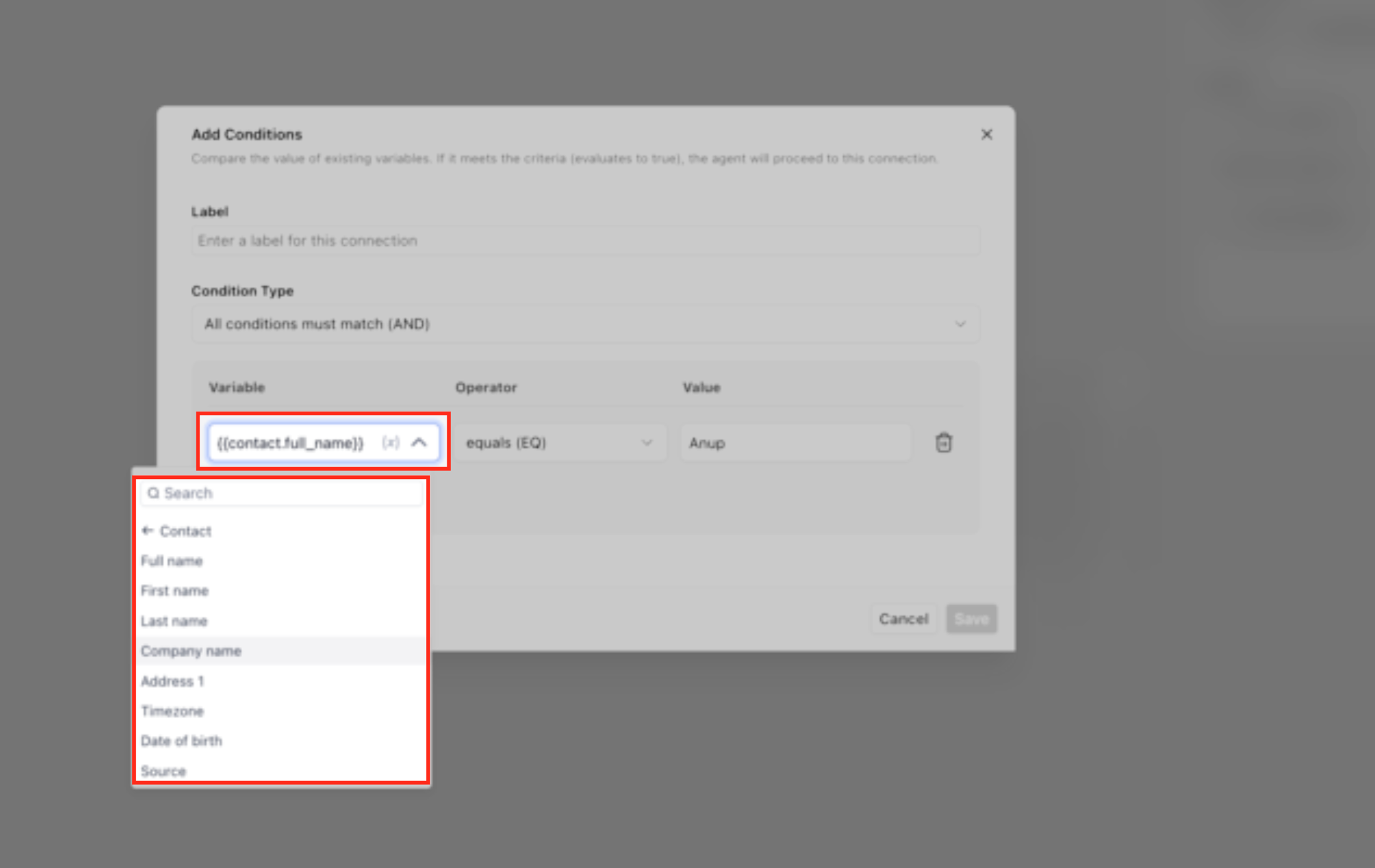 Inserting a variable into an Agent Studio prompt