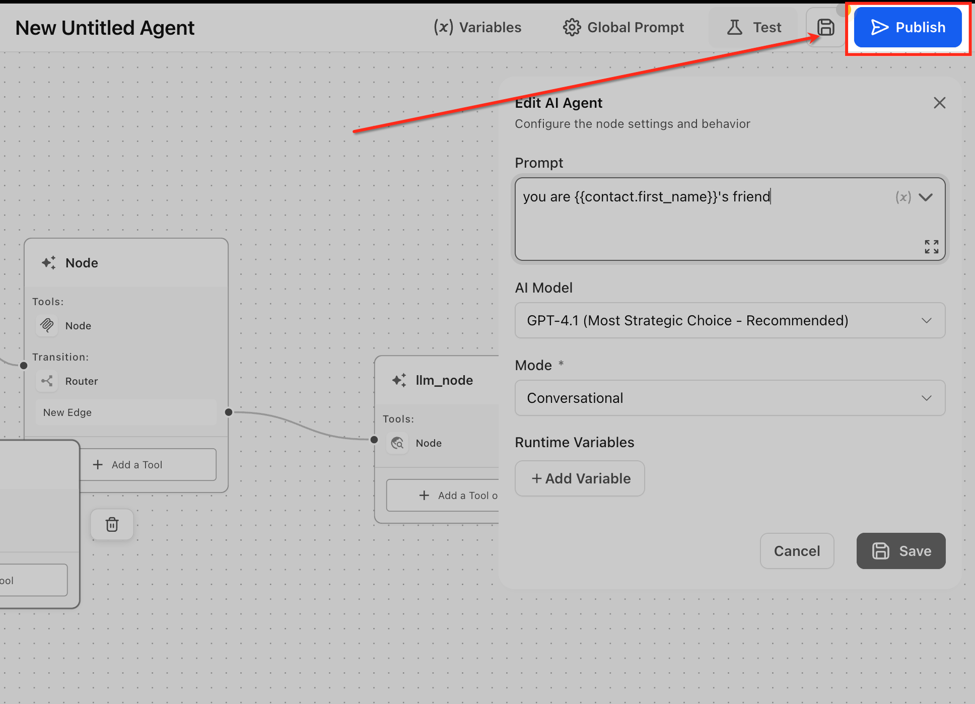 Publishing an agent in Captivation Hub Agent Studio