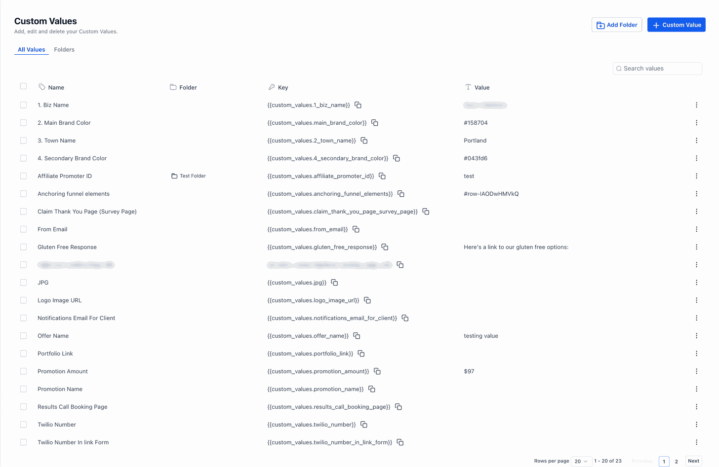 Creating a Custom Value in Captivation Hub Settings