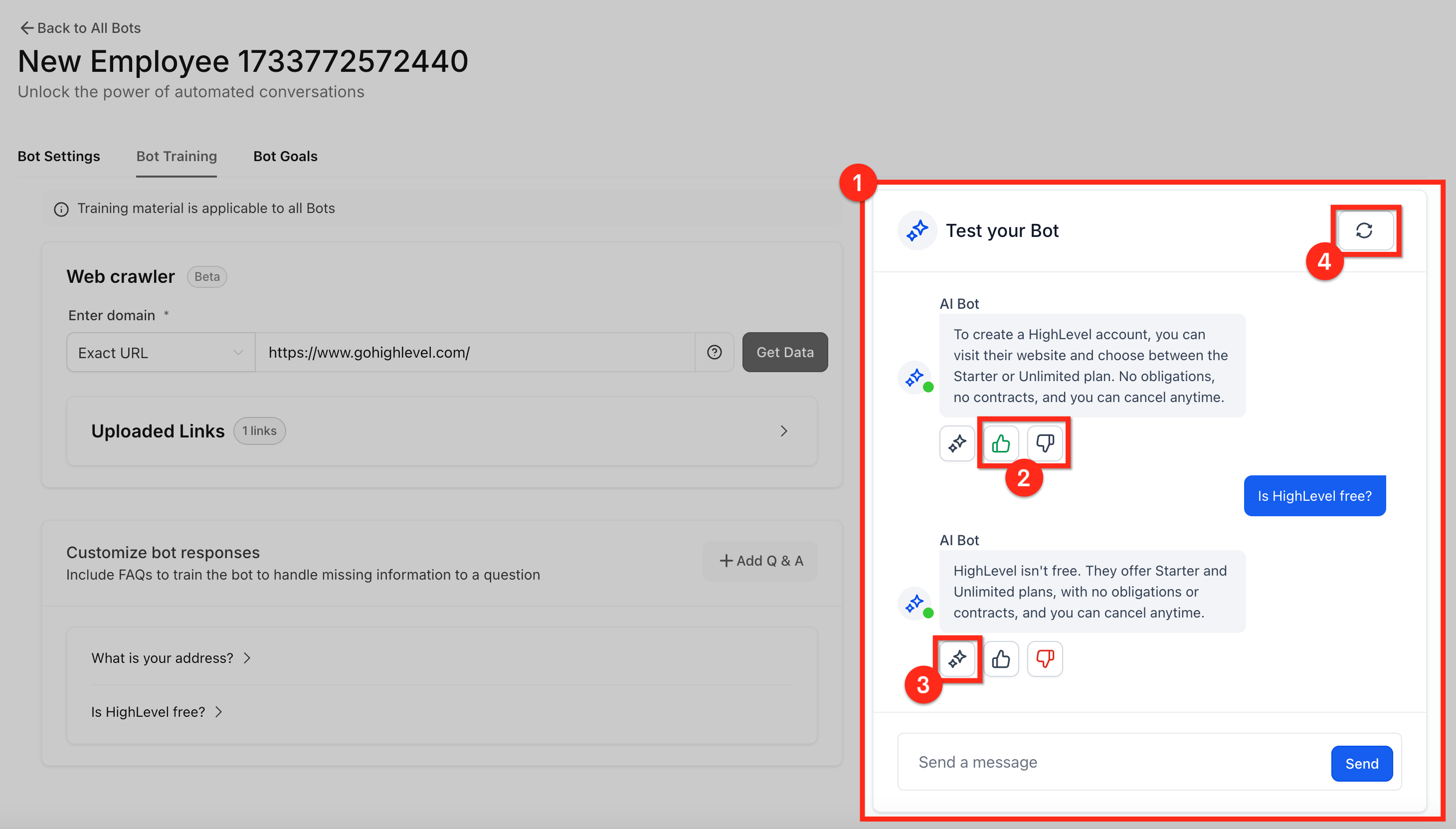 Real-time bot testing inside Conversation AI