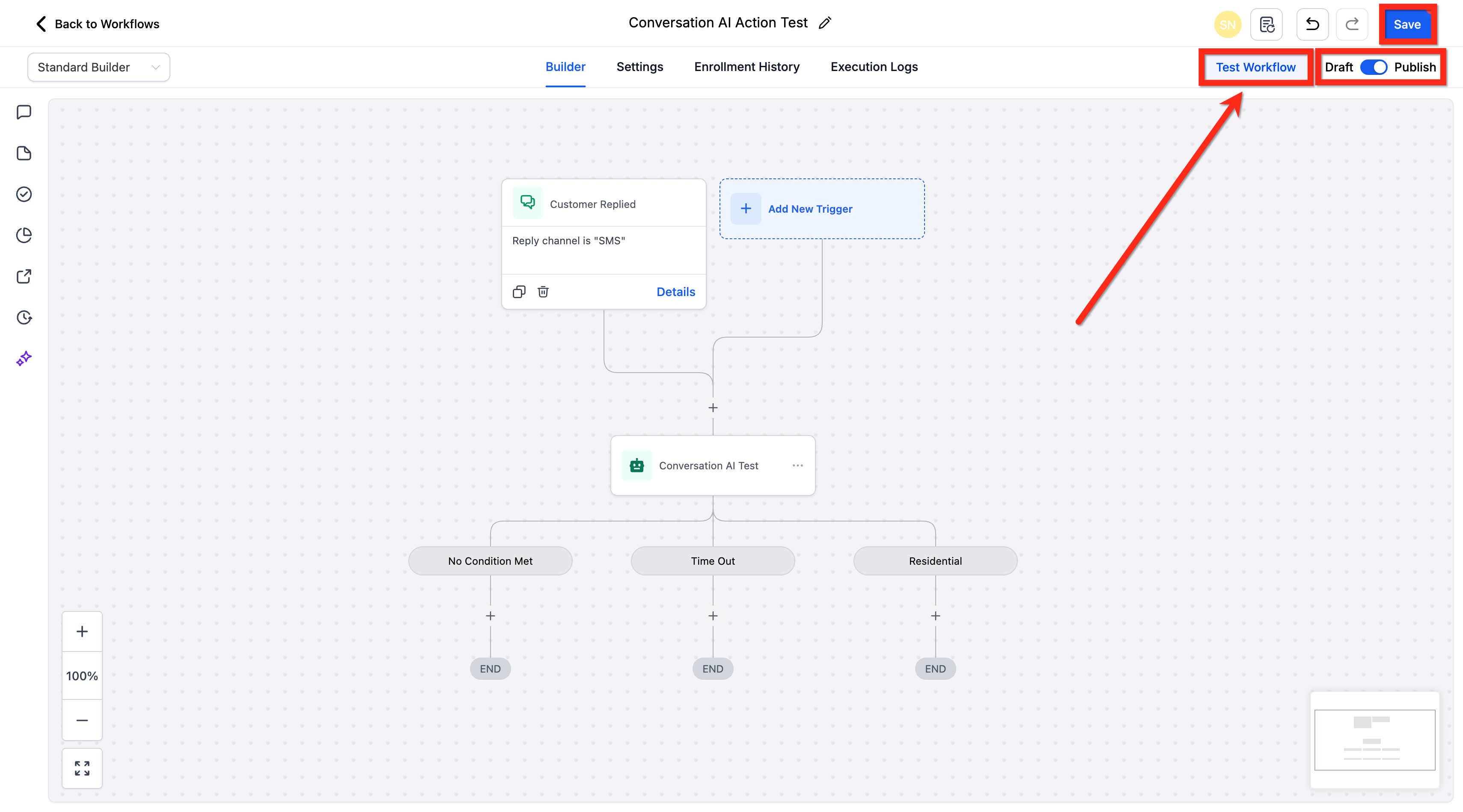 Saving the published workflow