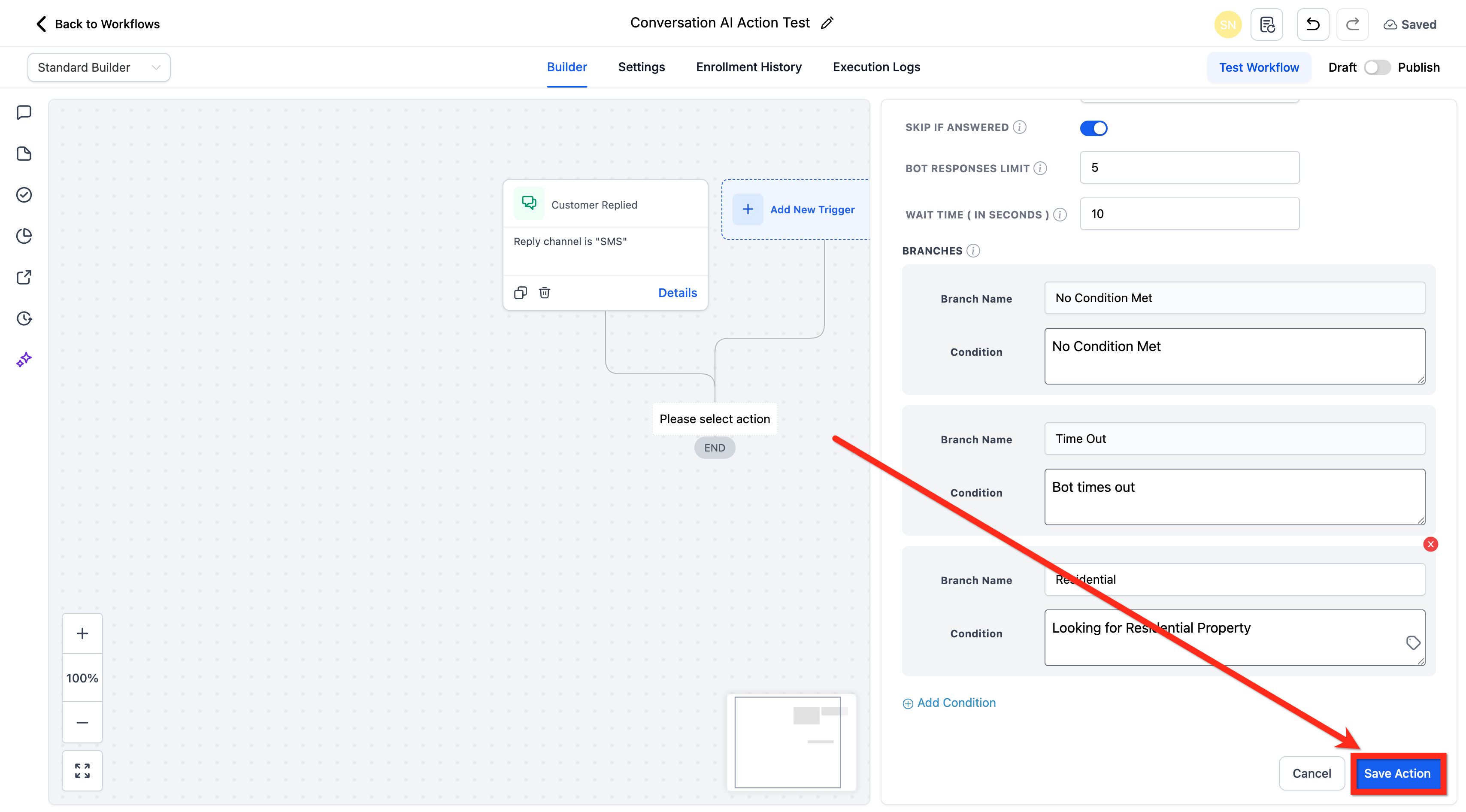 Publishing the workflow