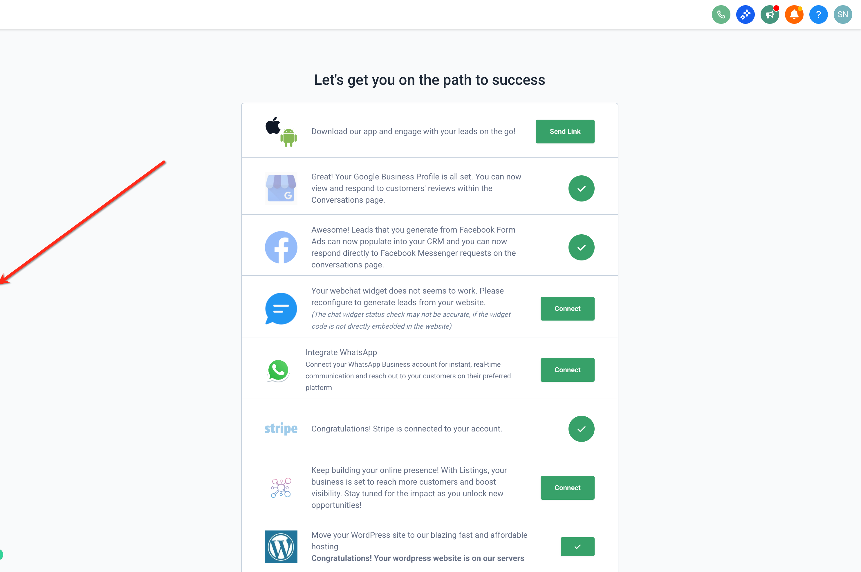 Opening the AI Agents tab in Captivation Hub