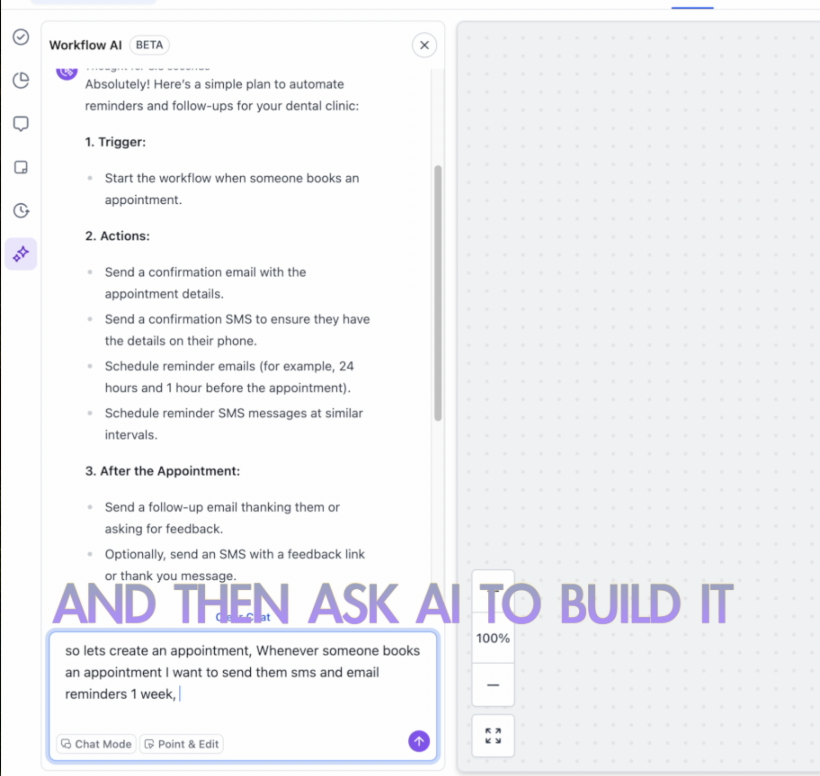 Switching from Chat Mode into workflow generation