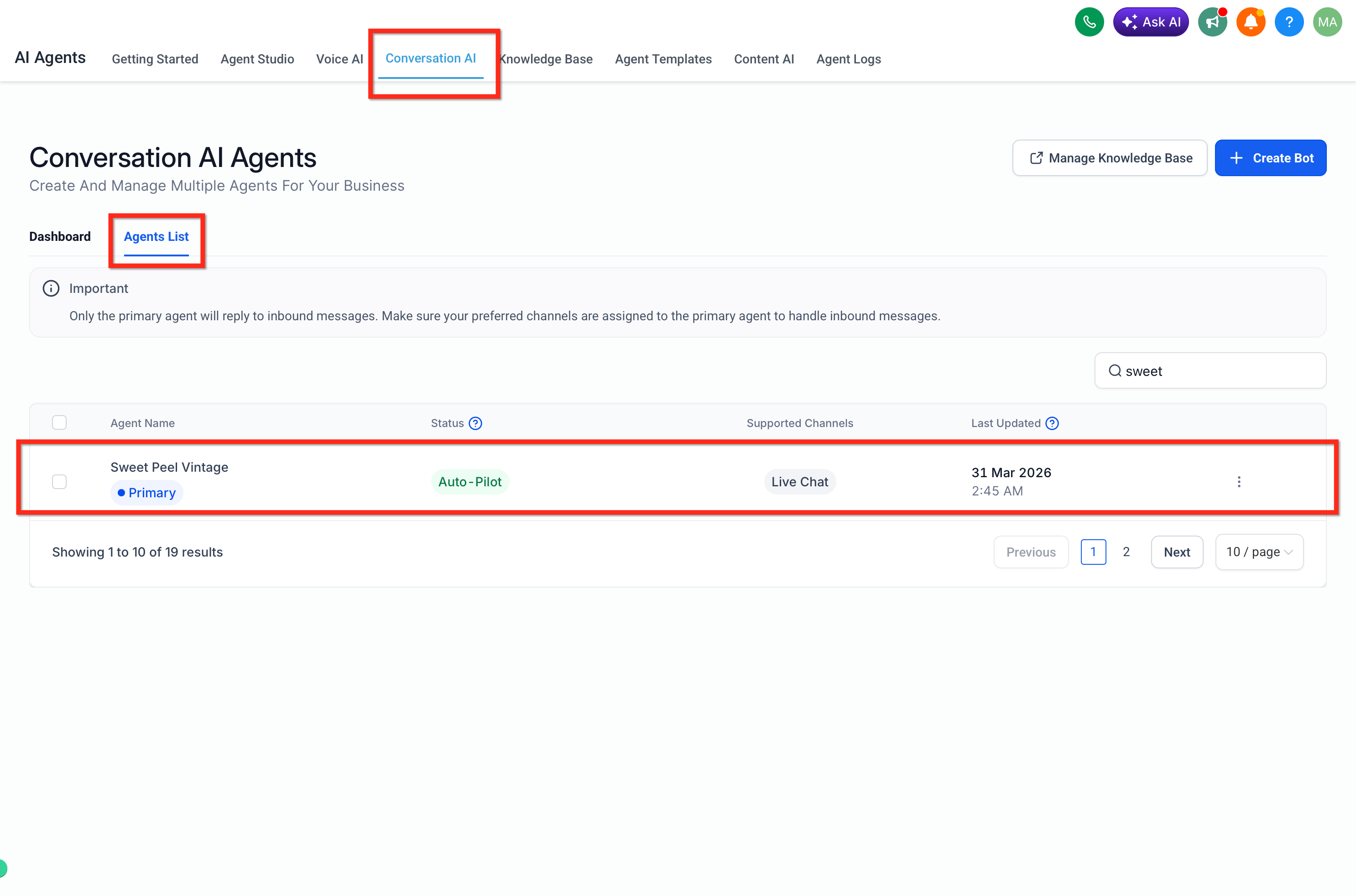 Opening a Conversation AI bot for appointment booking setup