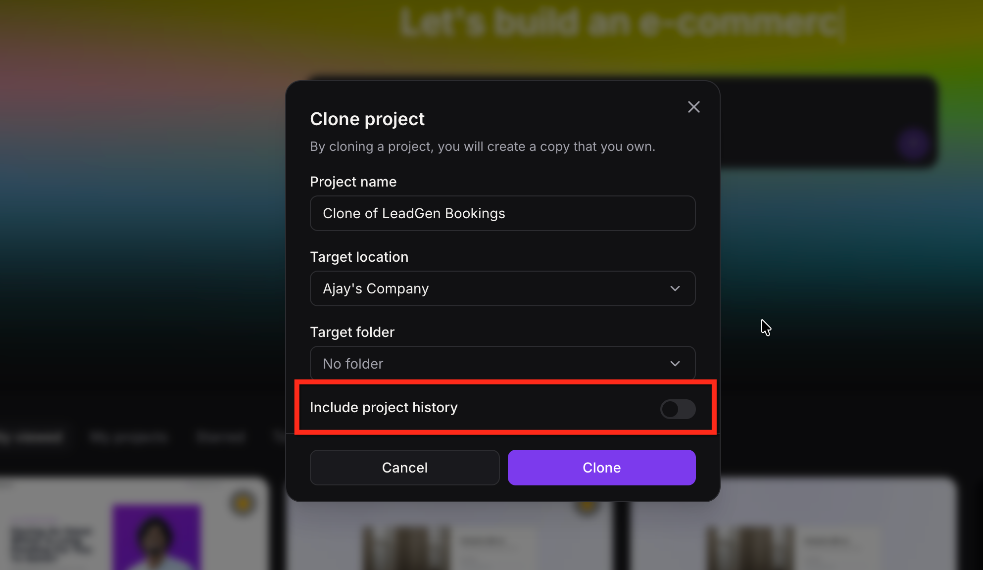 Final Clone confirmation in AI Studio