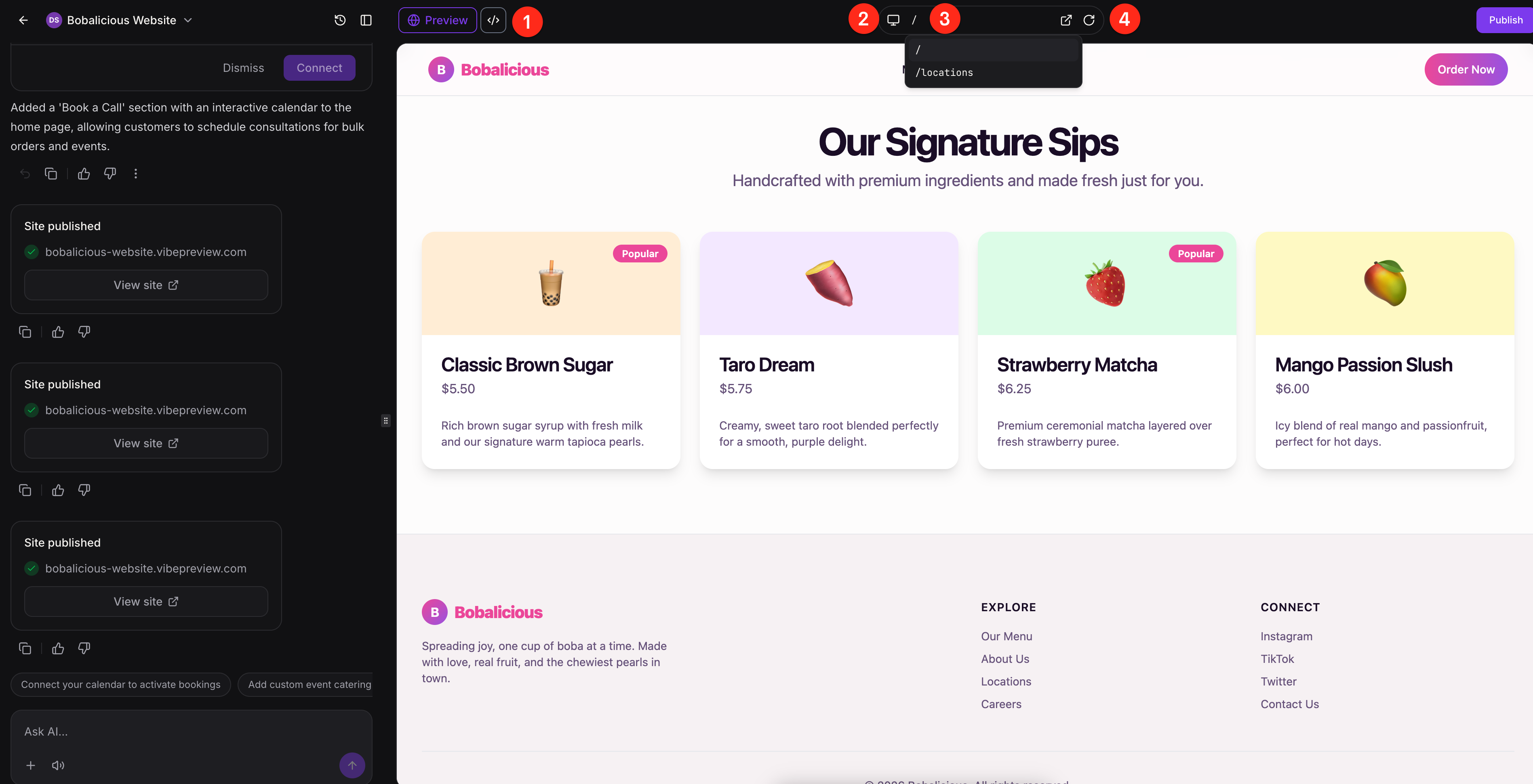 Preview controls and device toggles inside AI Studio