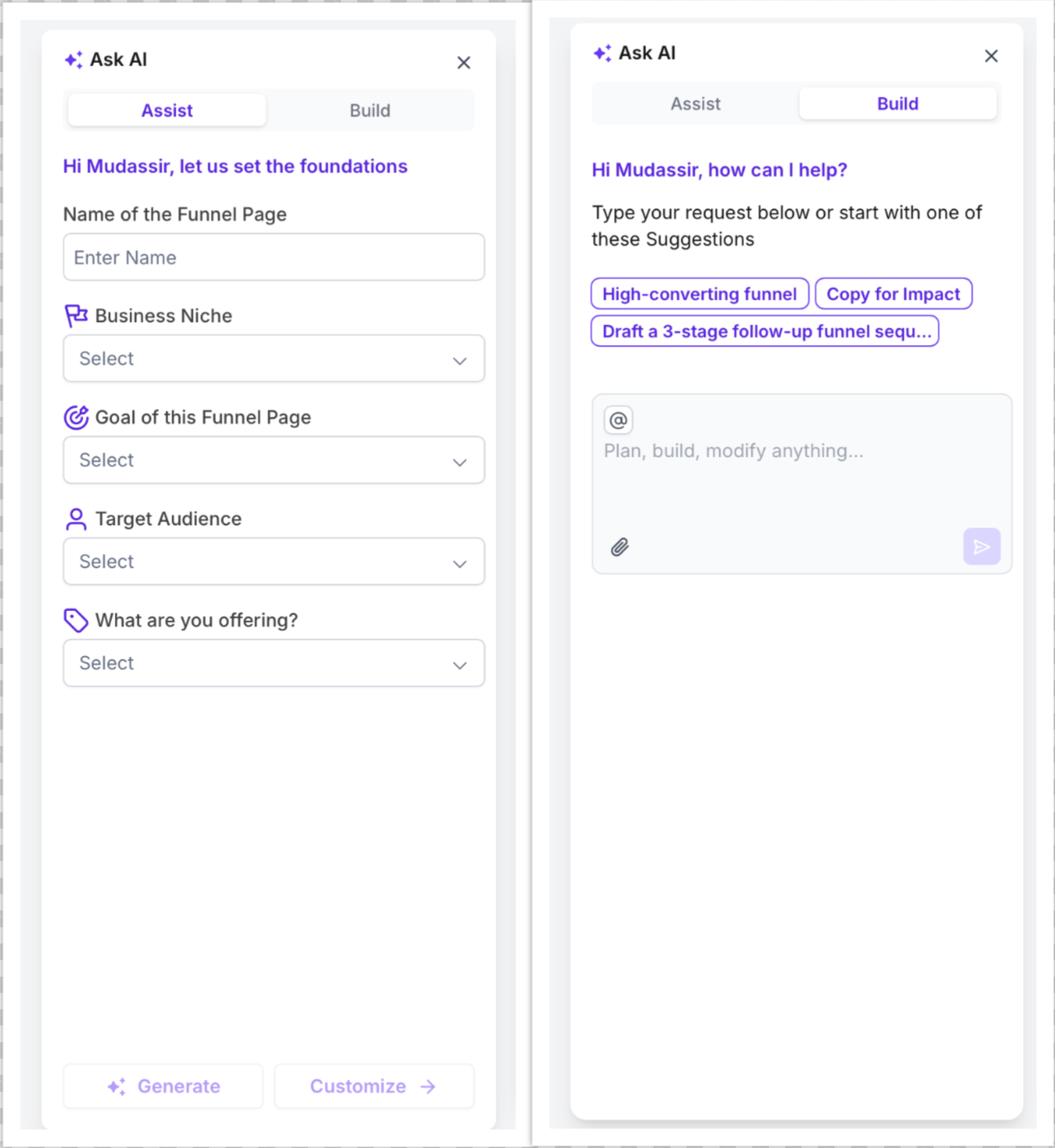 Filling in structured Assist fields