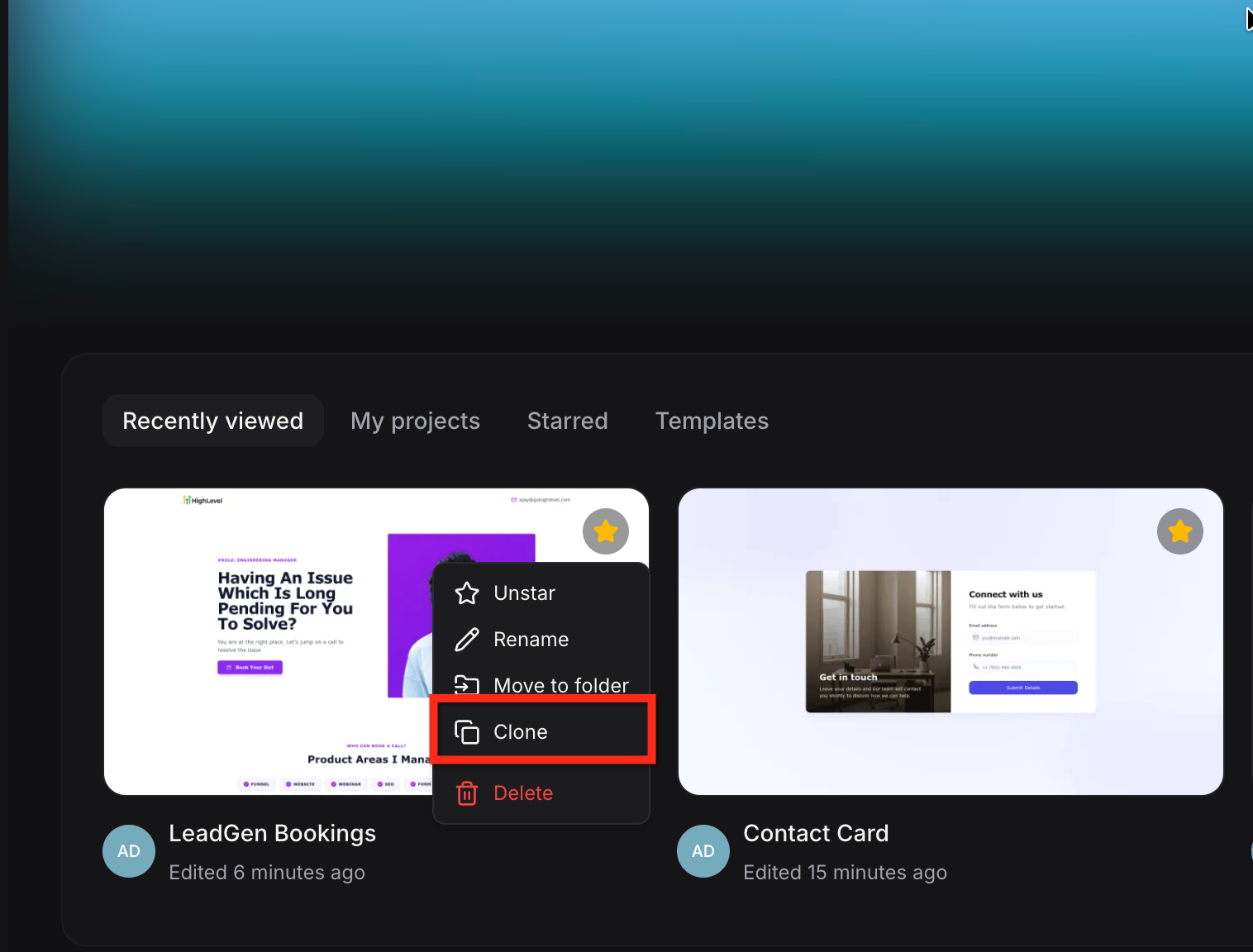 Cloning a project in AI Studio