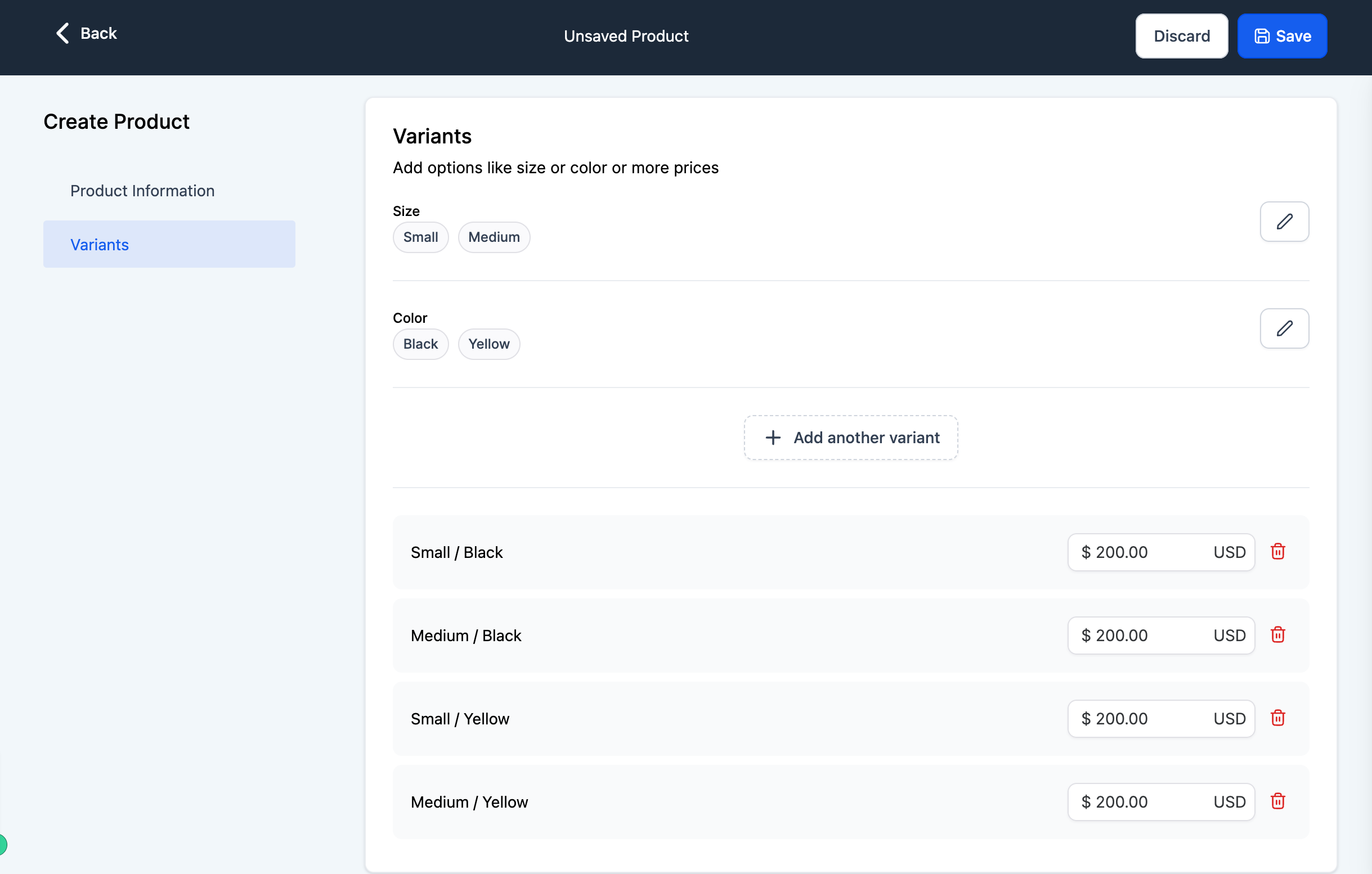 Enabling a product for the online store using the toggle