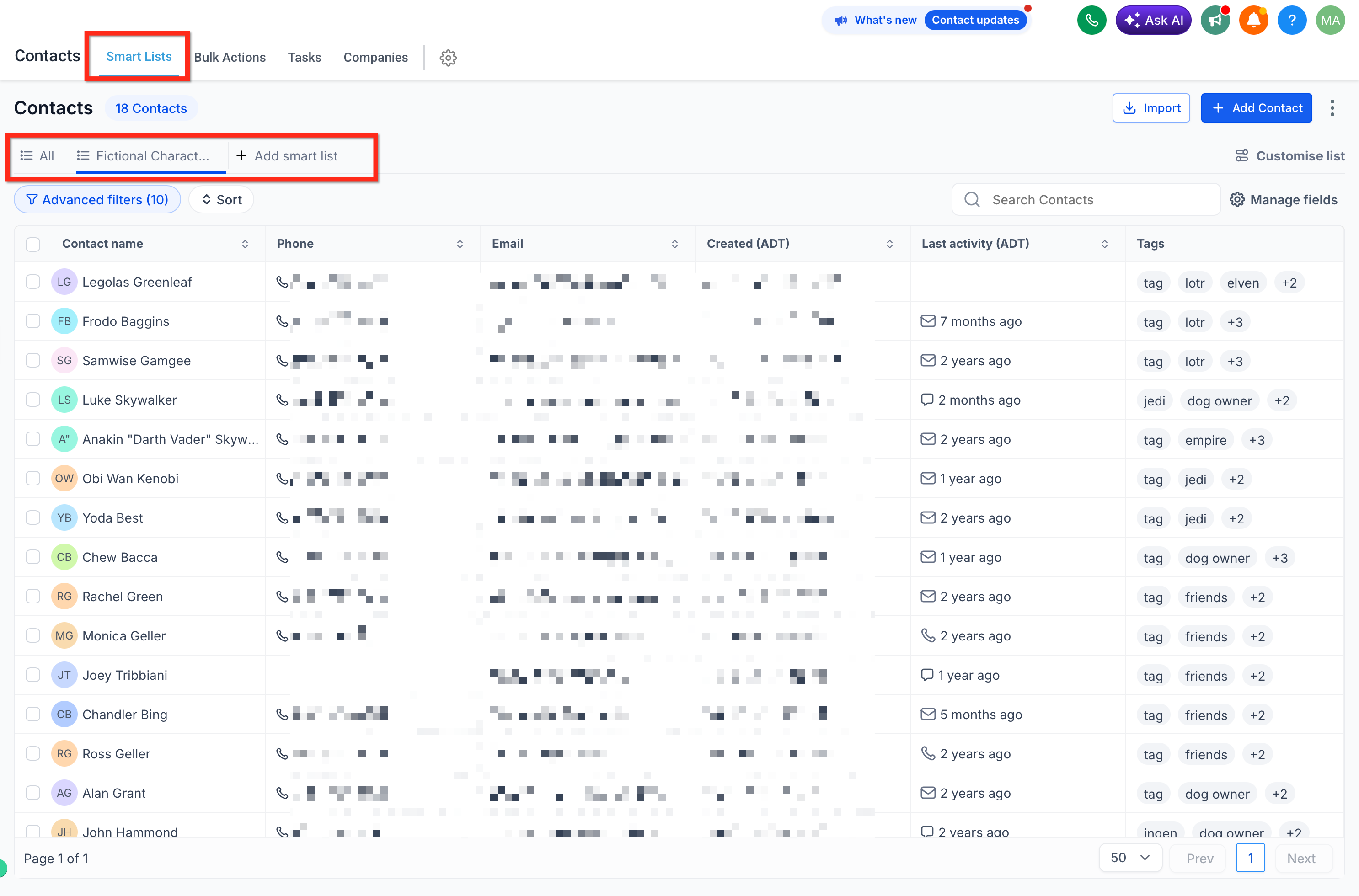 Smart Lists overview in Captivation Hub