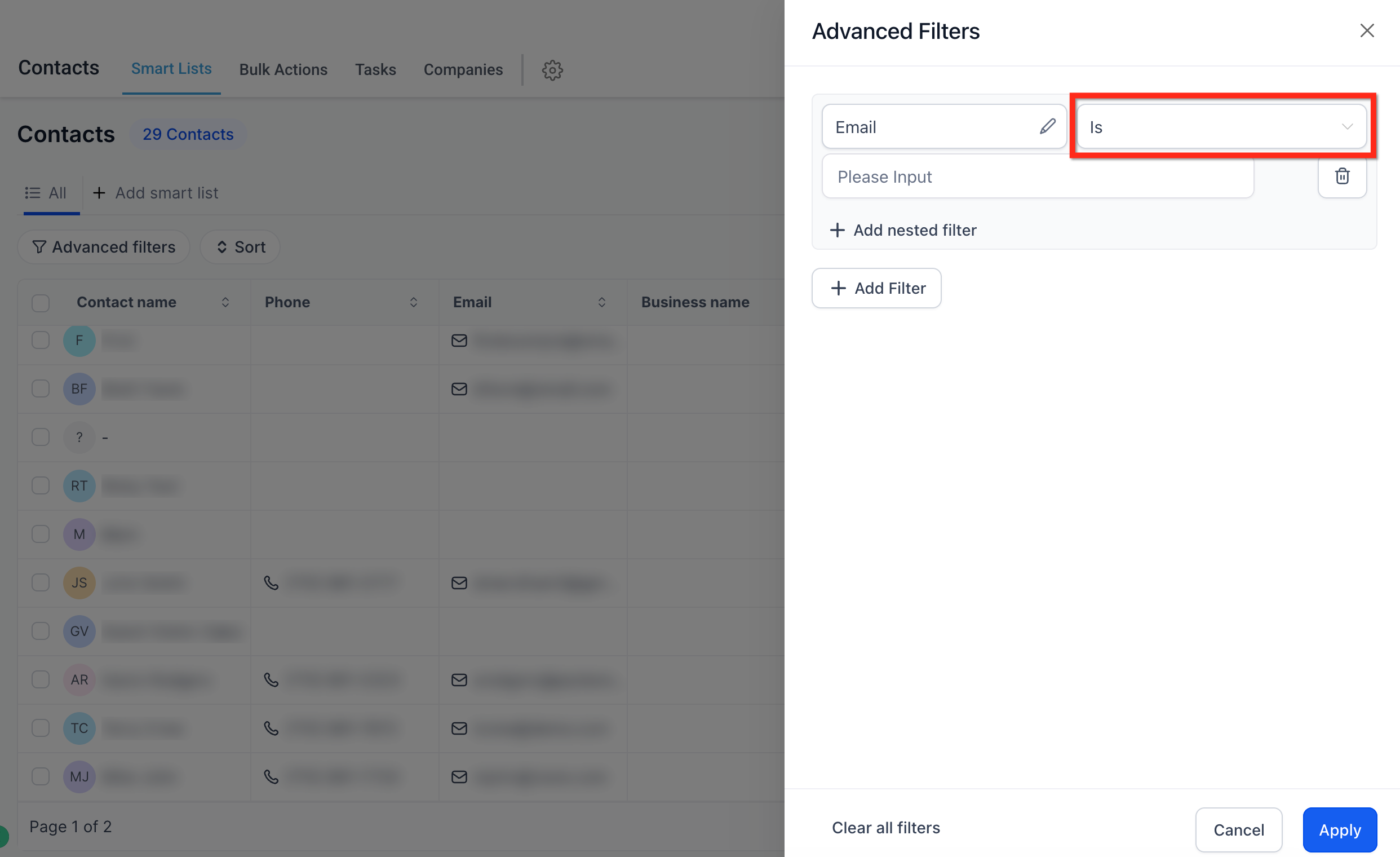 Saving an Advanced Filter as a Smart List