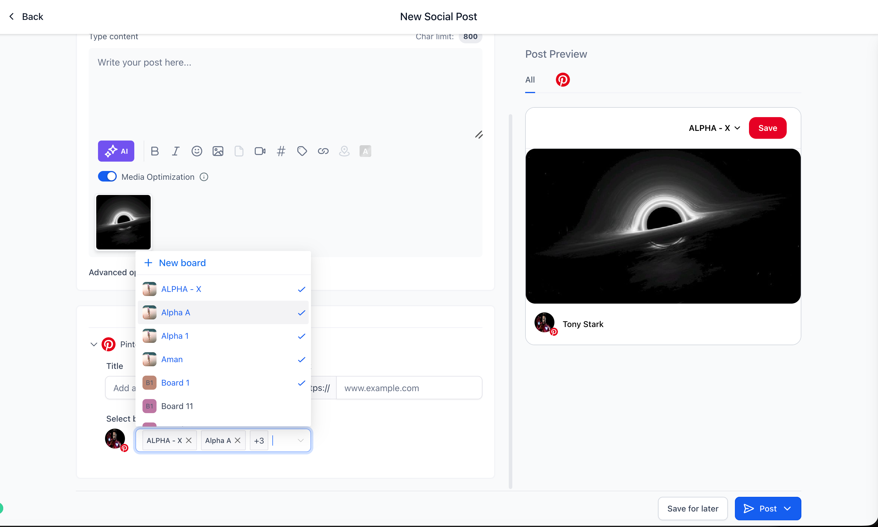 Pinterest pin preview before publishing
