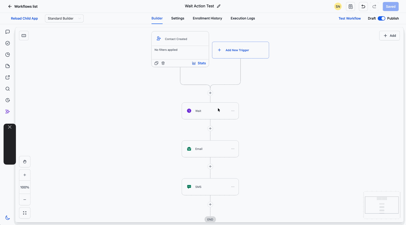 Animation showing how to configure a set period of time wait