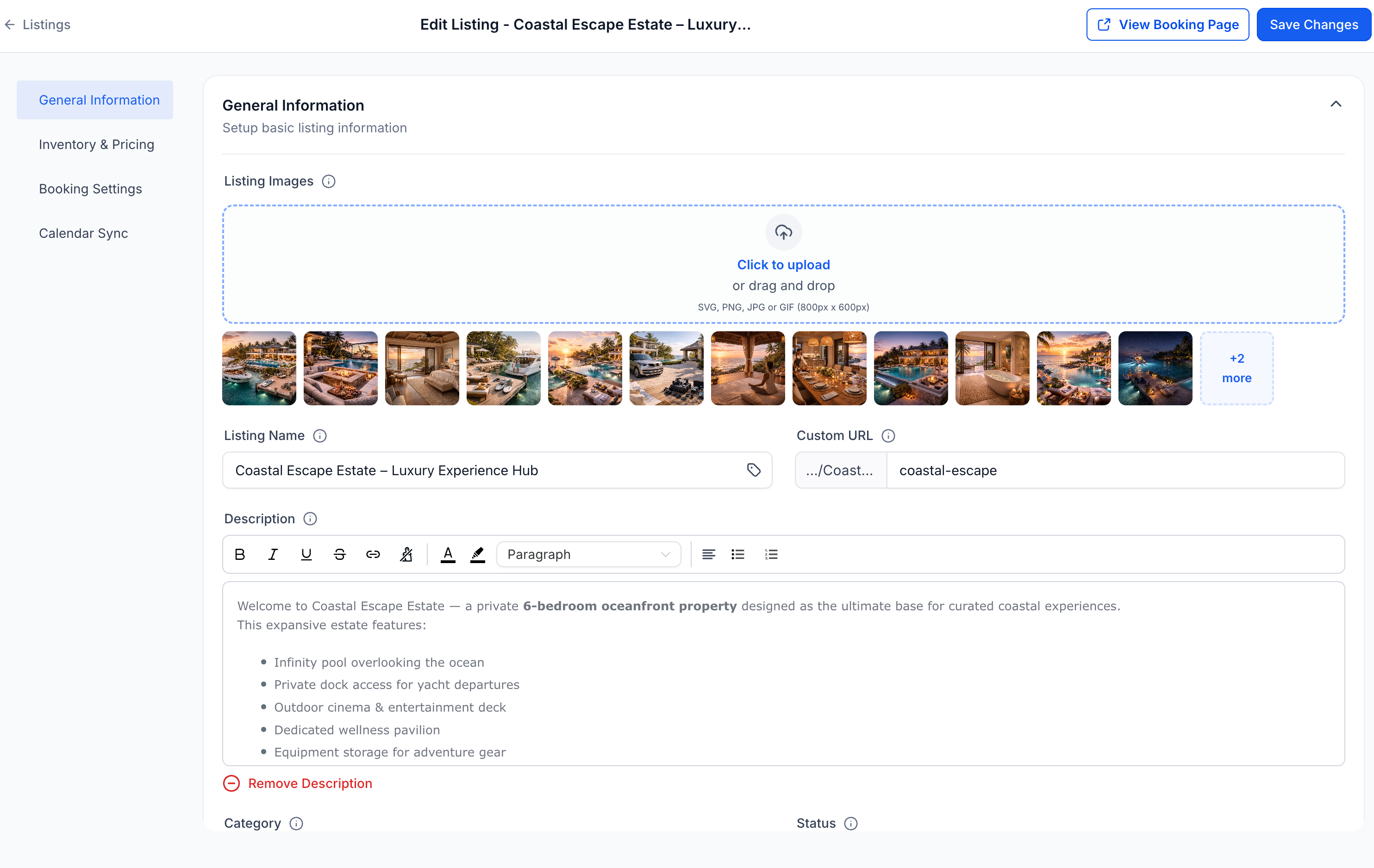 Customer booking multiple rental listings in one checkout