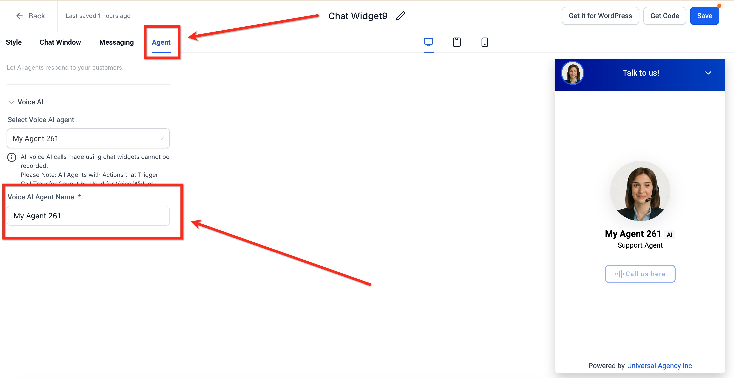 Confirming the agent name change - step 3