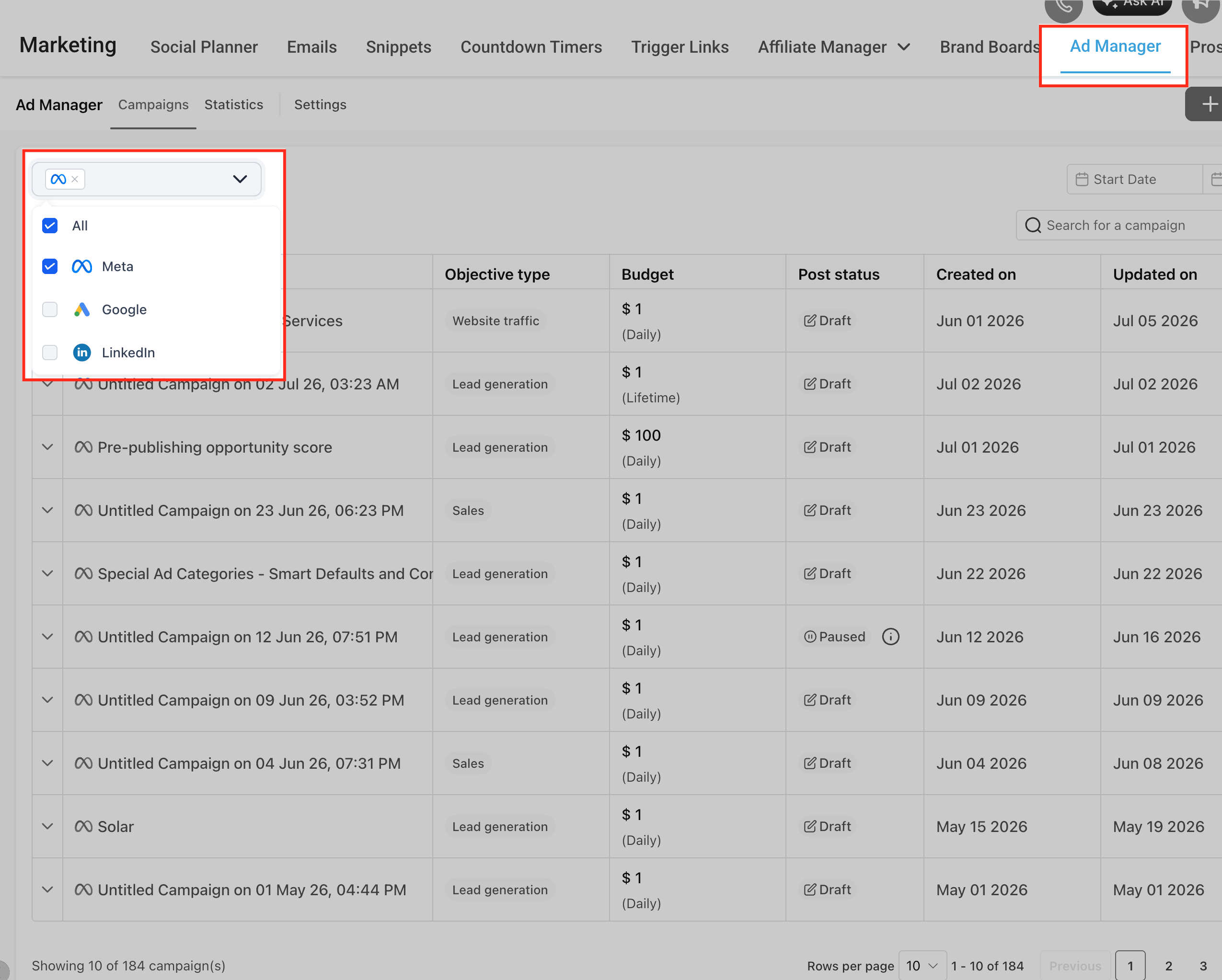 Opportunity Score panel in Captivation Hub Ad Manager Review screen
