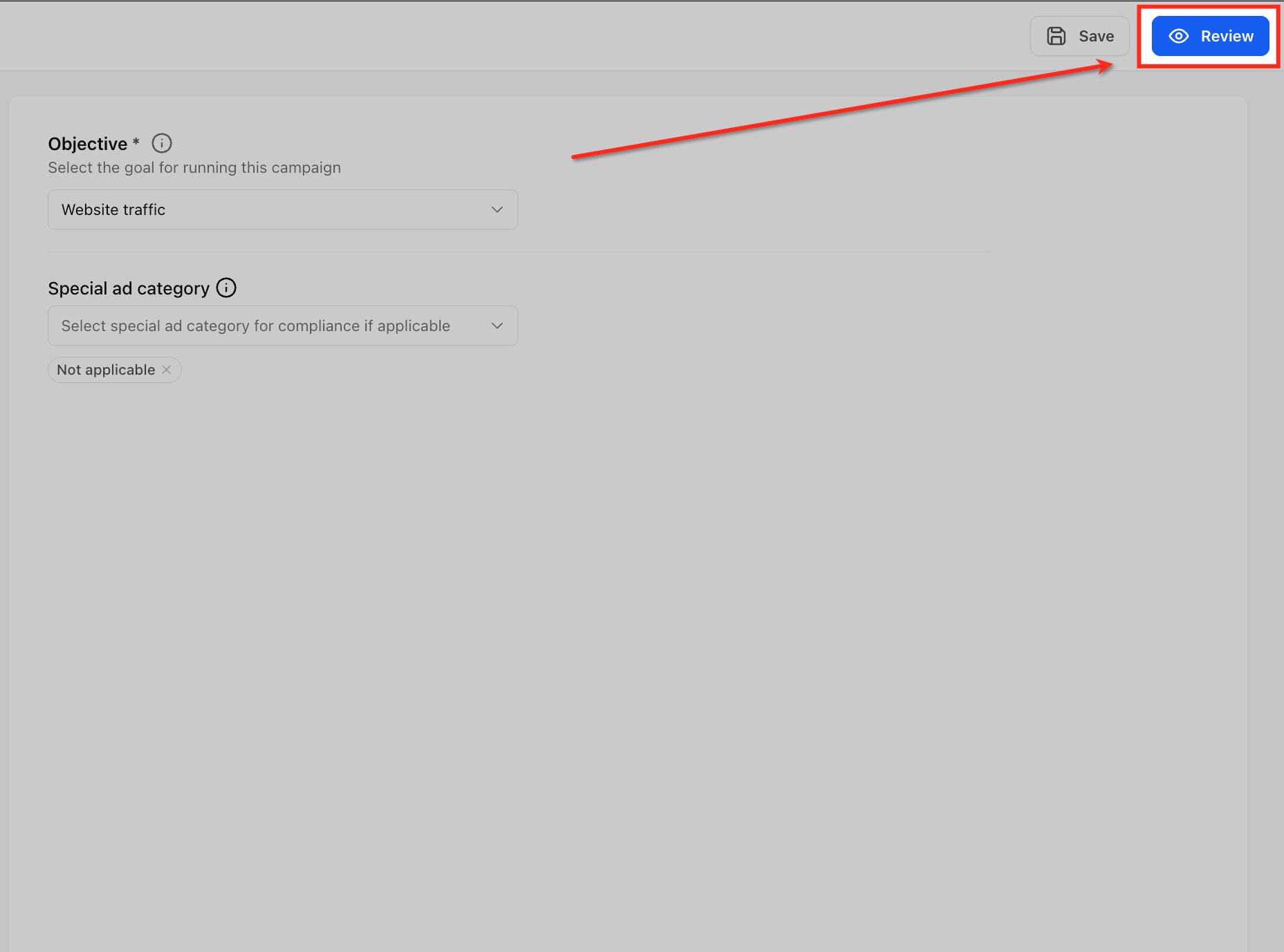 Completing campaign setup steps in Ad Manager