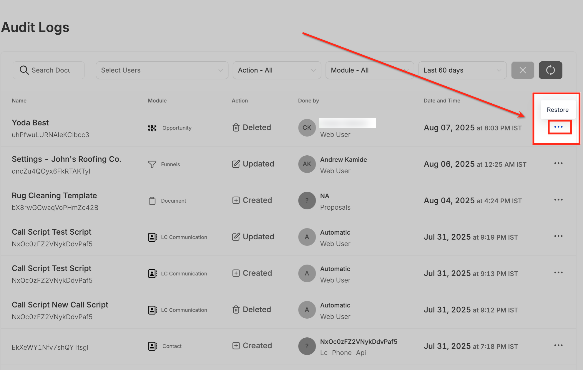 Clicking the delete icon on a pipeline in Captivation Hub
