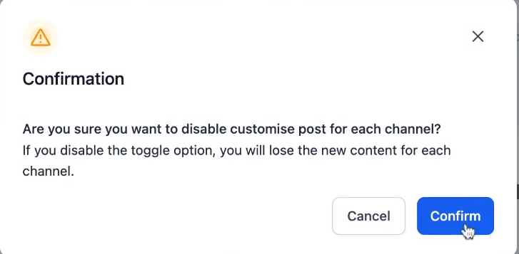 Post ready to publish with channel-specific content in Social Planner