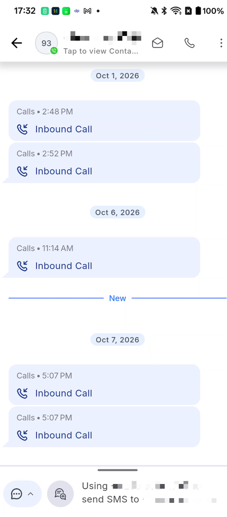 New divider showing where unread messages begin in Captivation Hub mobile conversations