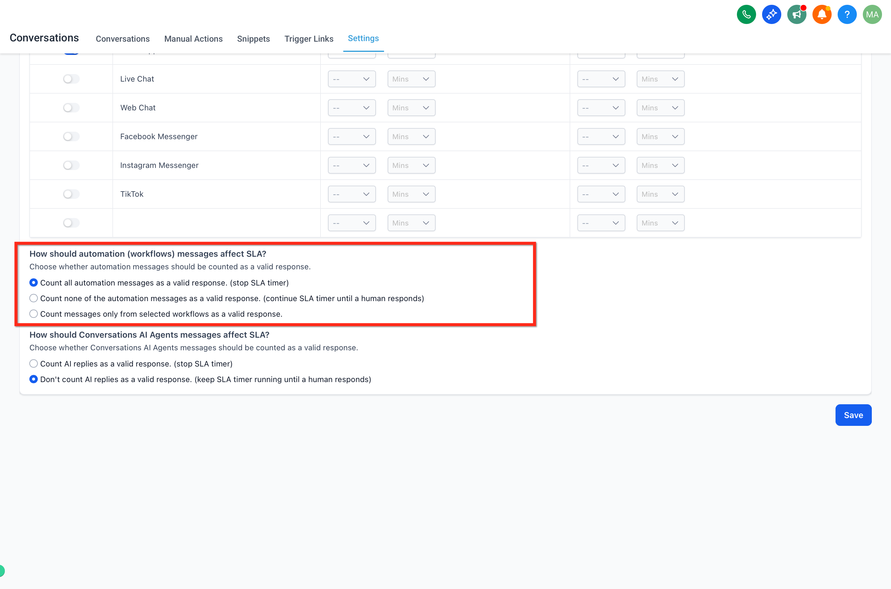Setting Due Soon and Overdue timing for SLAs in Captivation Hub