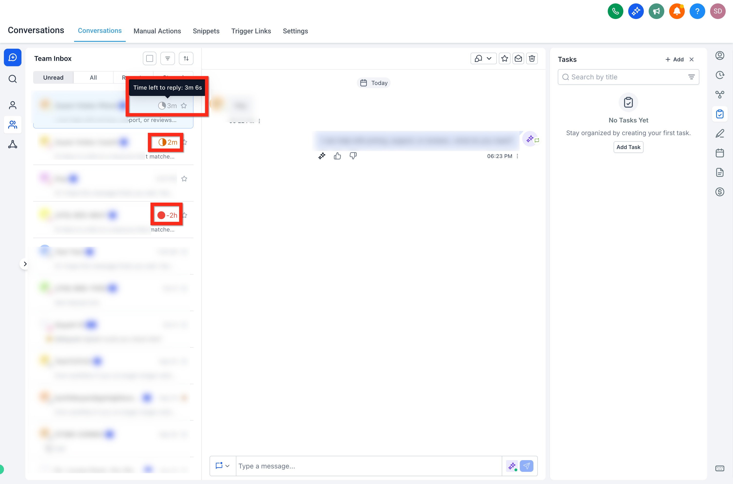 Saving SLA settings in Captivation Hub Conversations