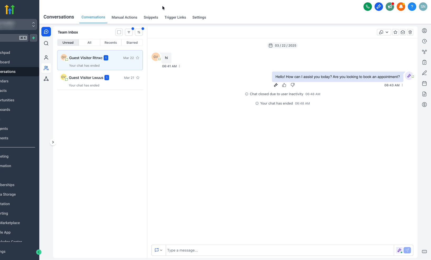 SLA overdue indicator in Captivation Hub Conversations