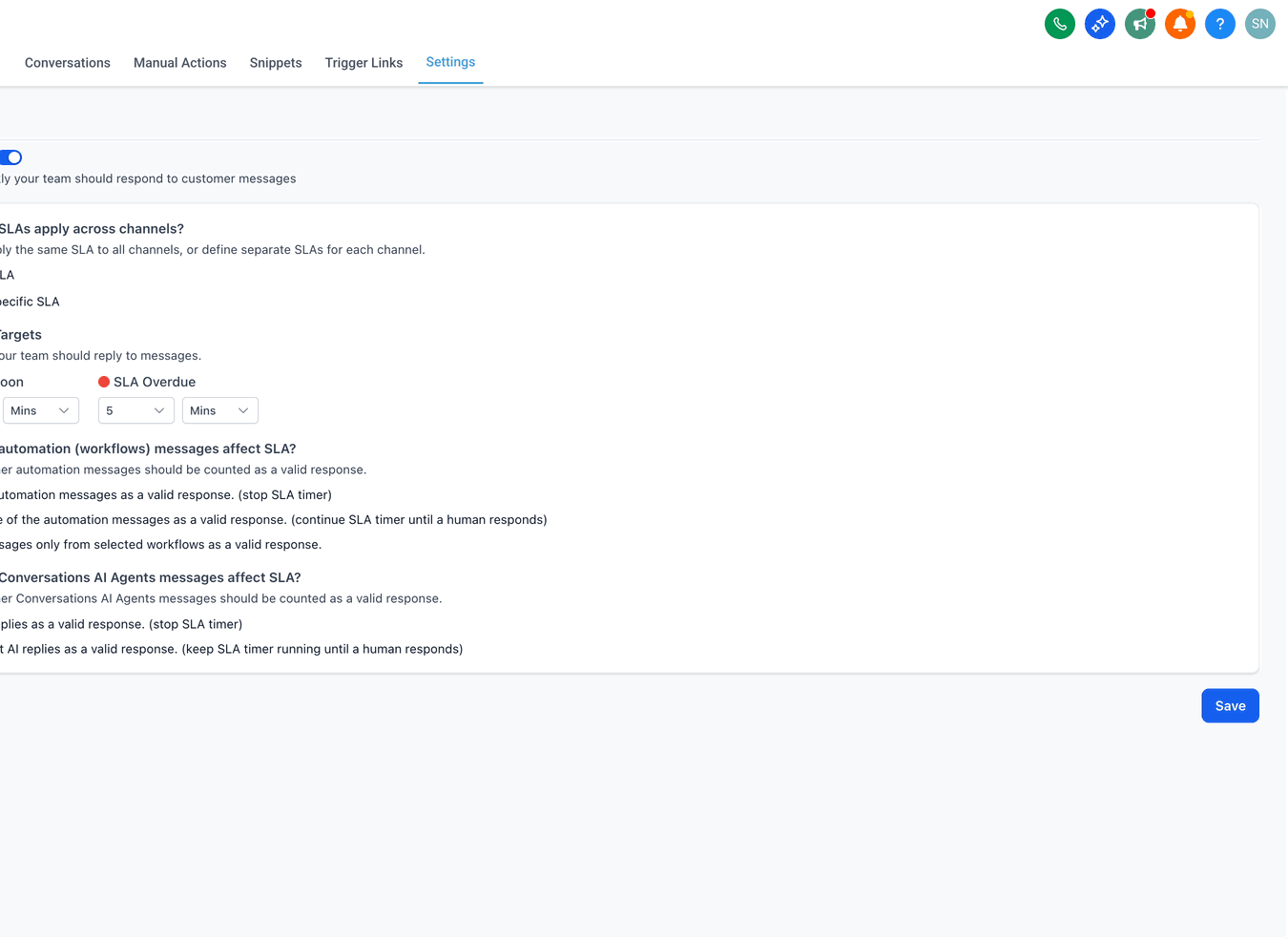 Choosing between Common SLA and Channel-Specific SLA in Captivation Hub