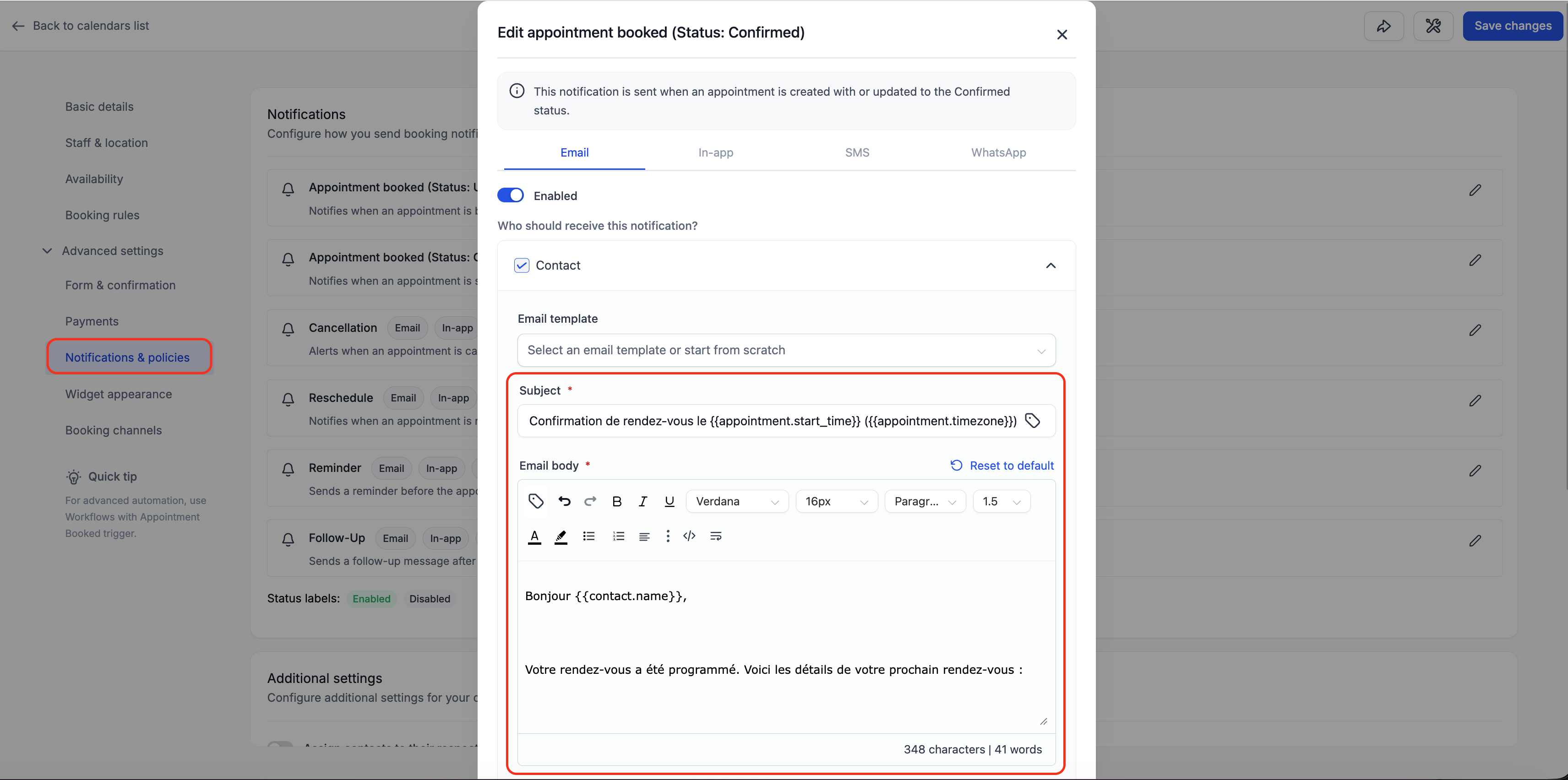 Reset to default for localized templates