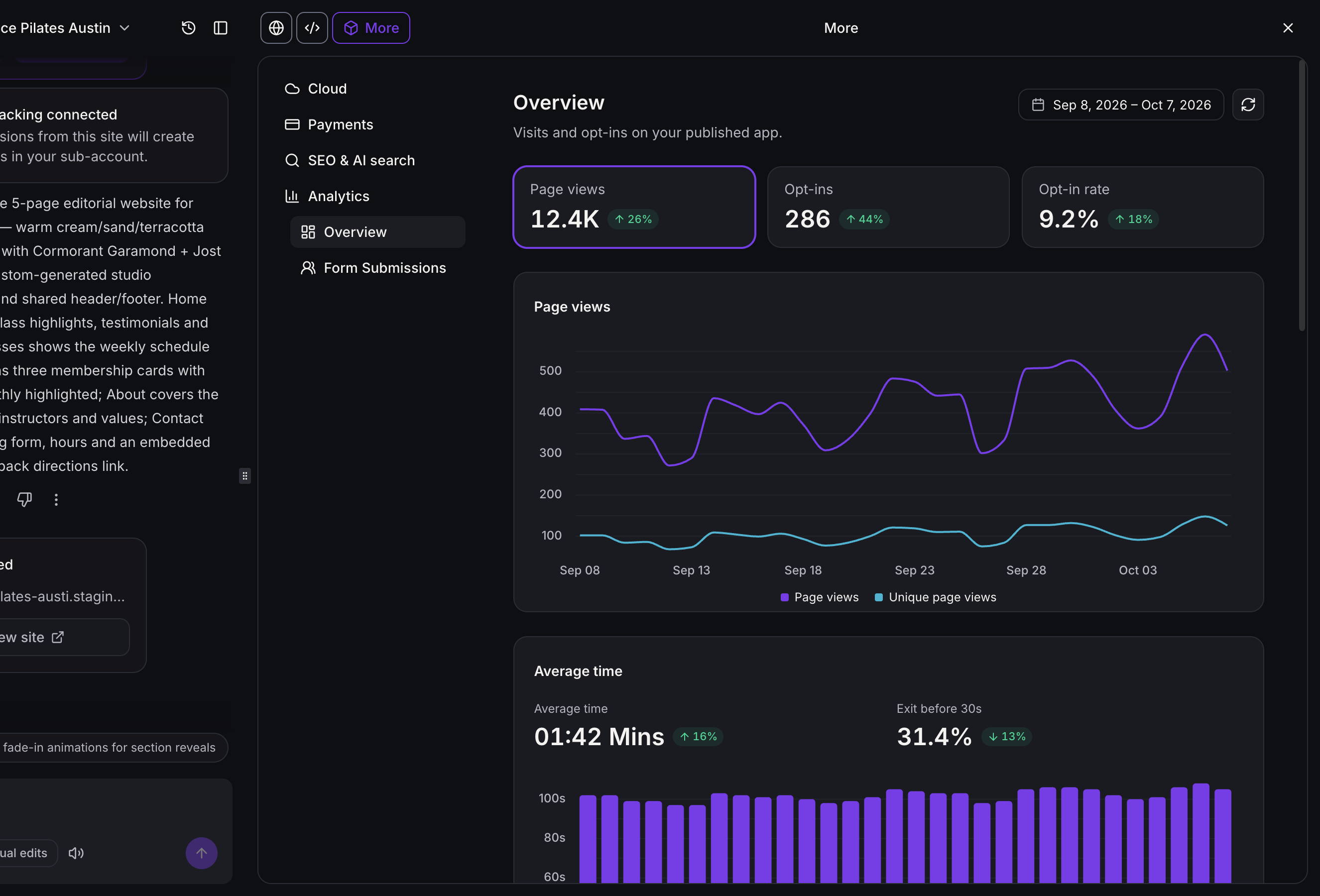 Accessing analytics in AI Studio