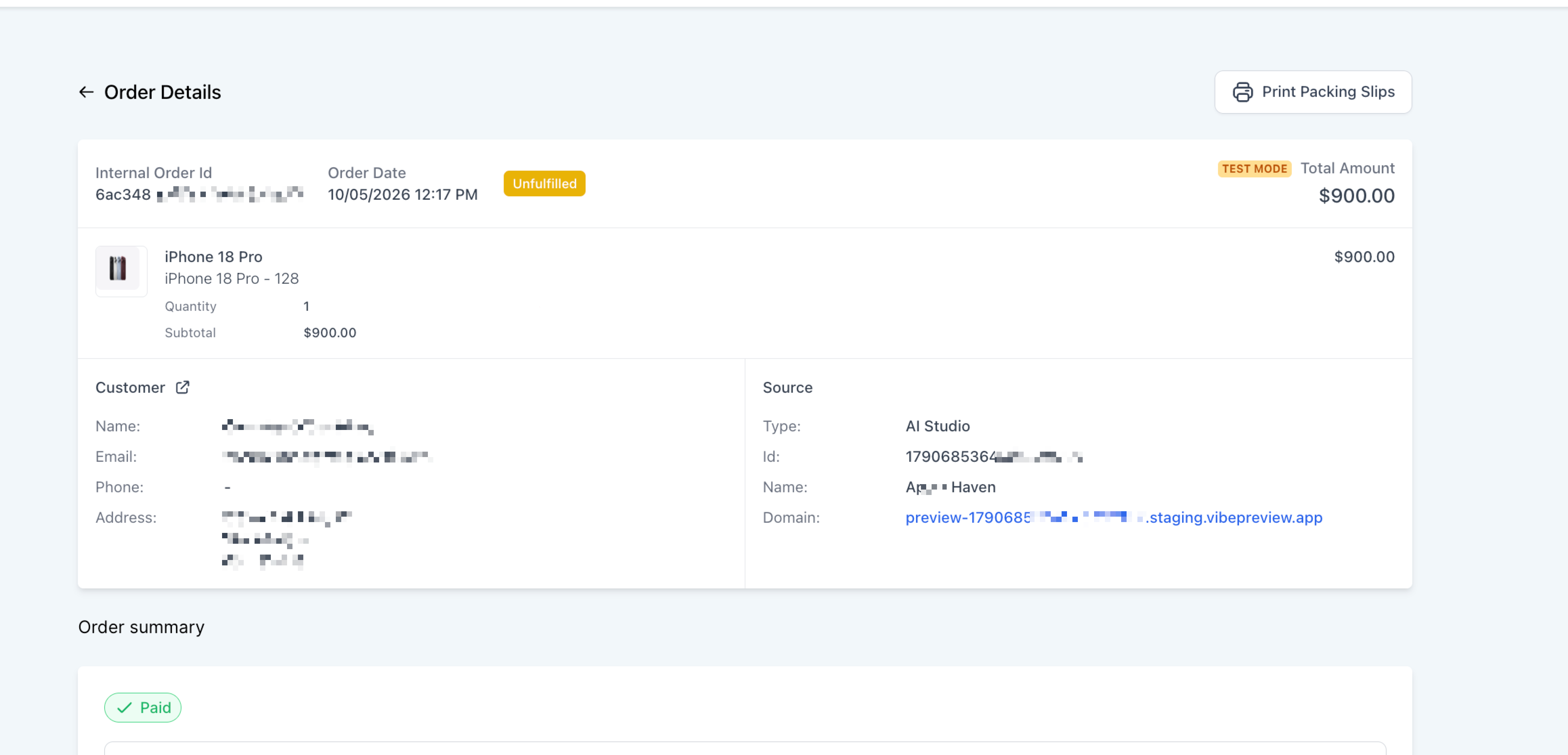 Viewing AI Studio orders in Captivation Hub