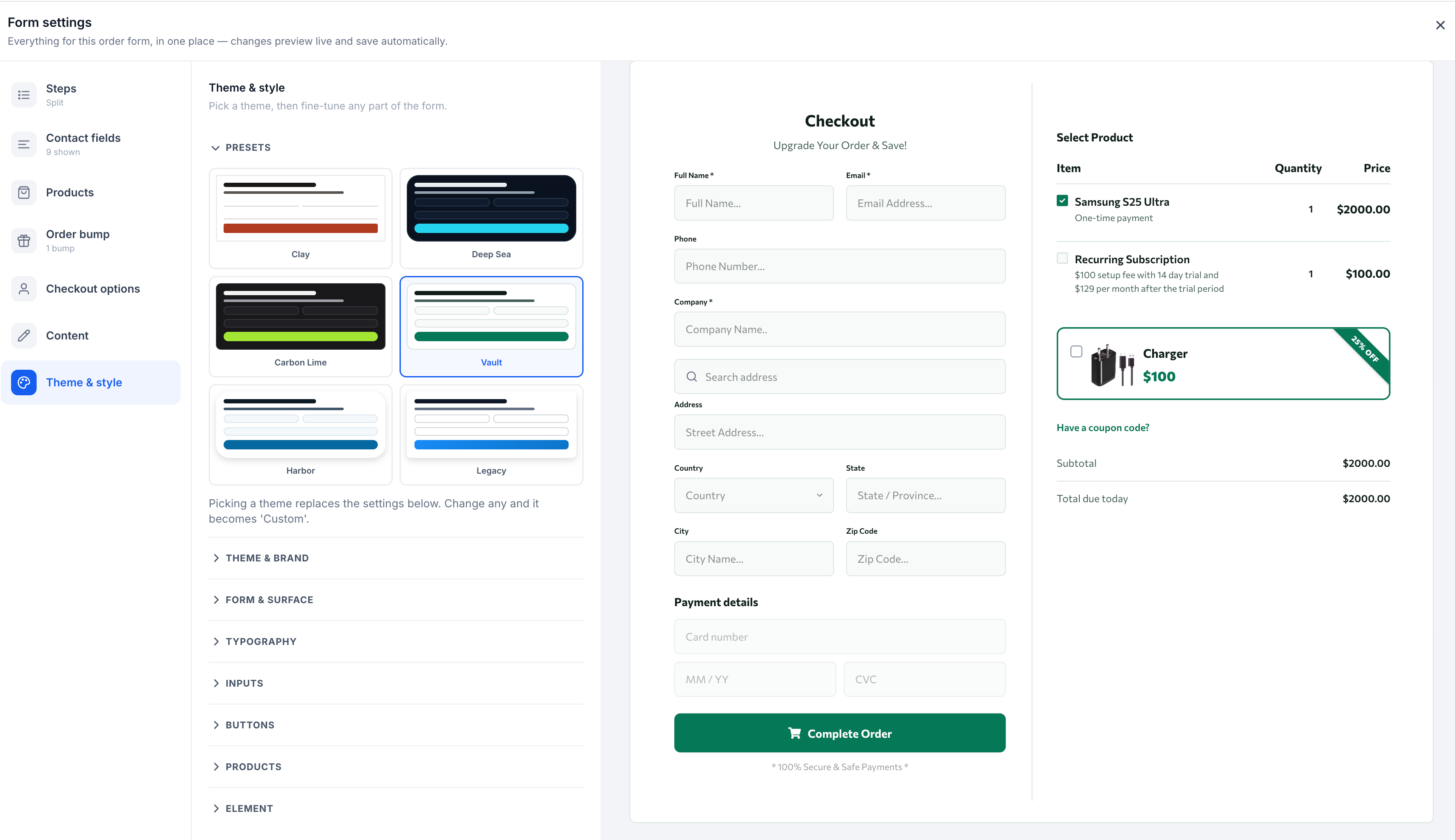 Applying a theme and customizing styling