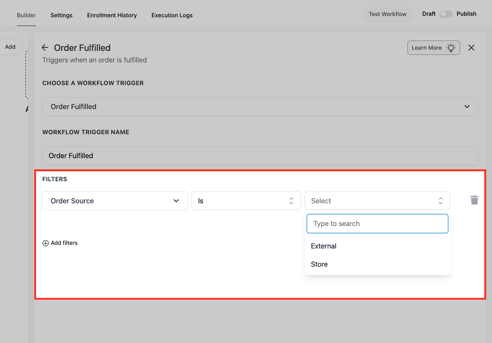Filtering by fulfilled products in the Order Fulfilled trigger