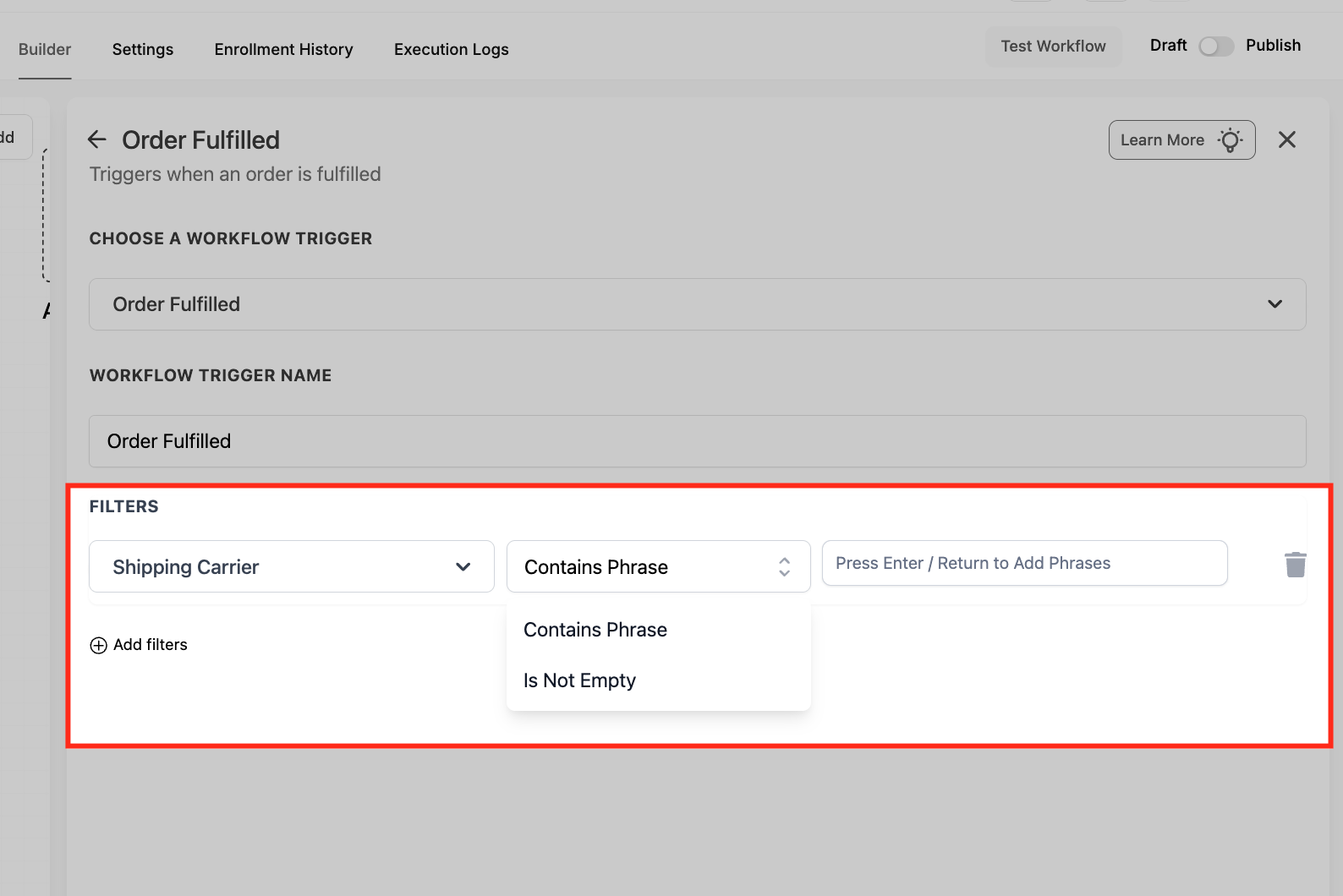 Choosing the Order Sub-Source (e.g. Shopify) for external order filtering